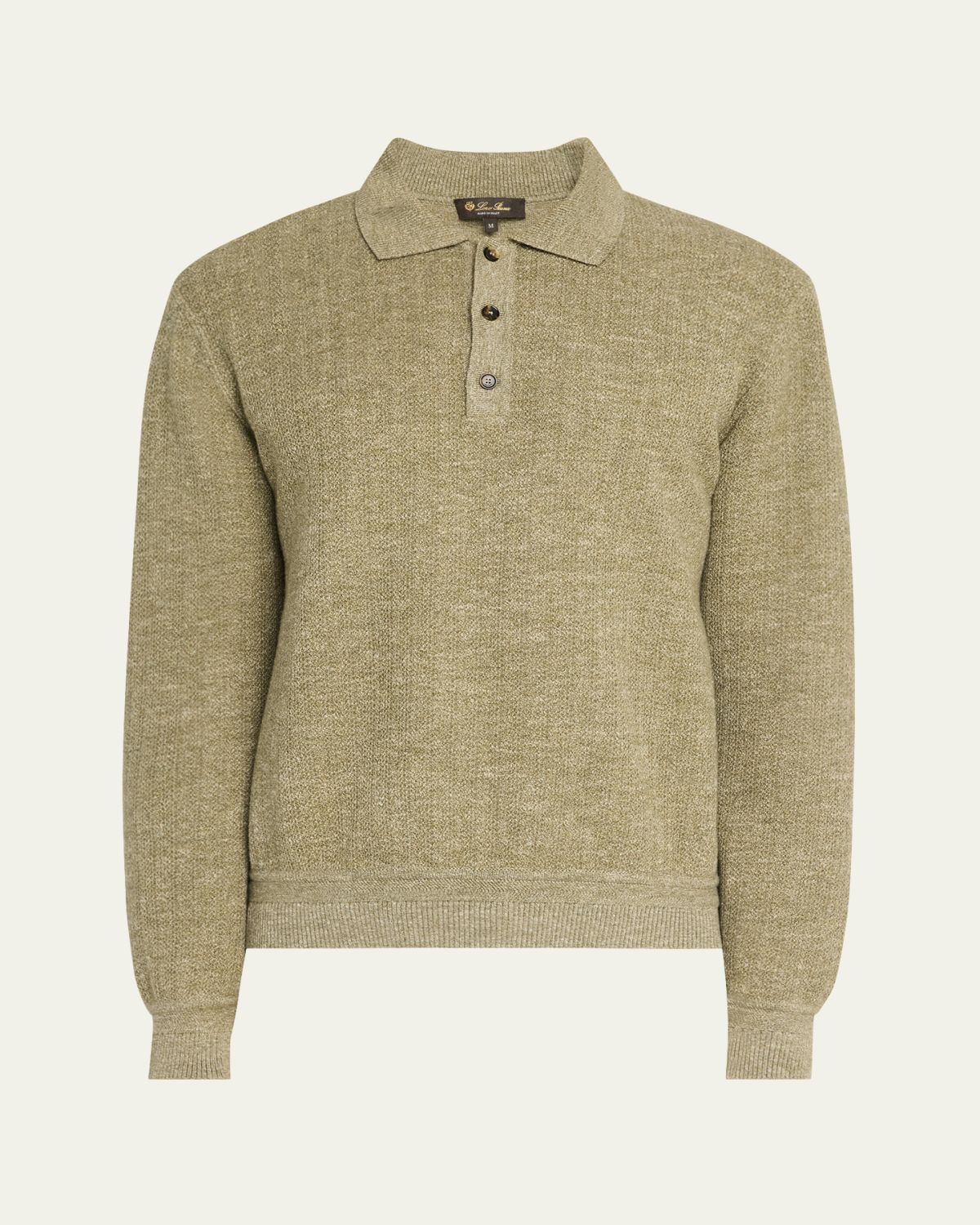 Loro Piana Men's Cellina Mouline Polo Sweater