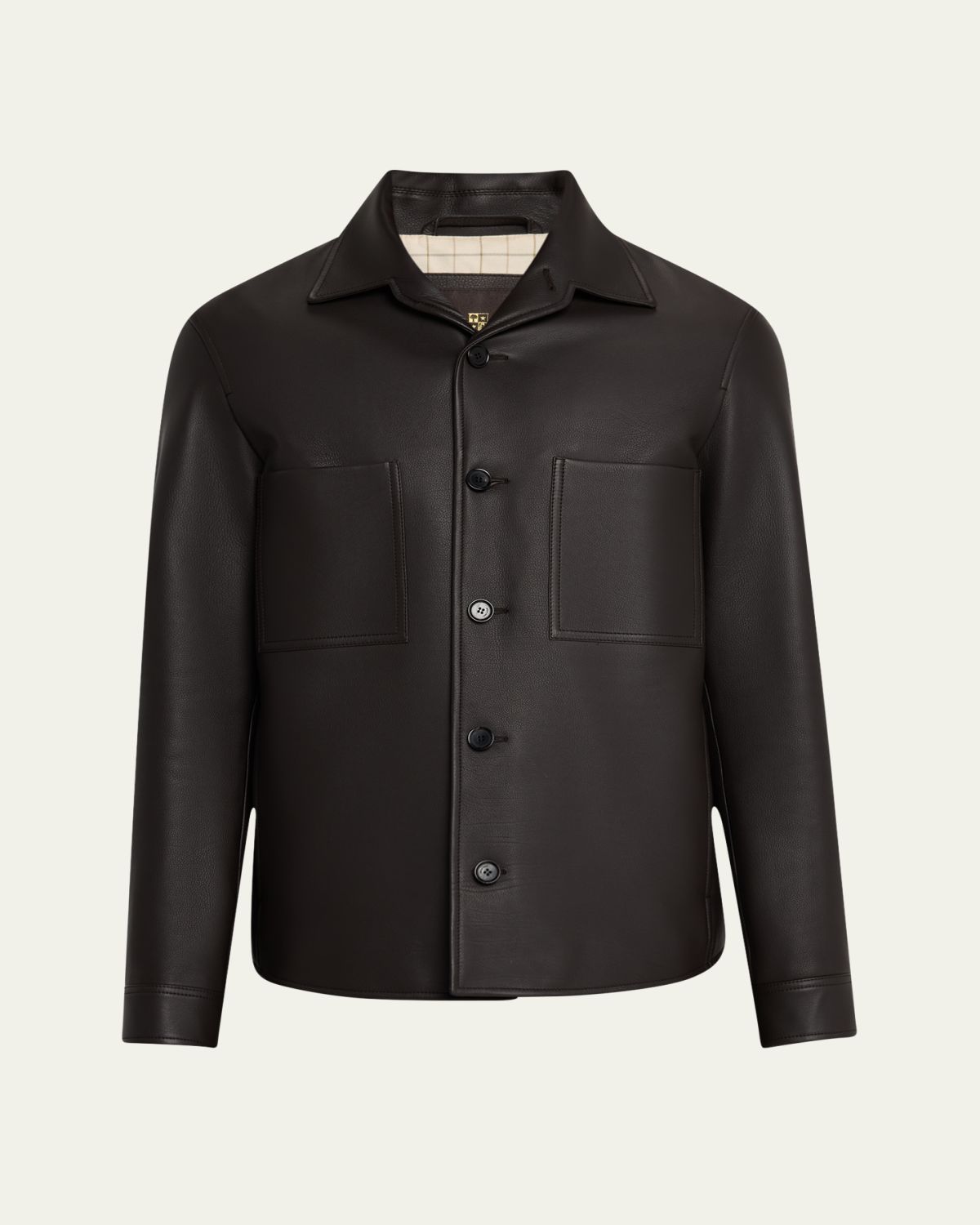 Loro Piana Men's Evandro Calfskin Overshirt