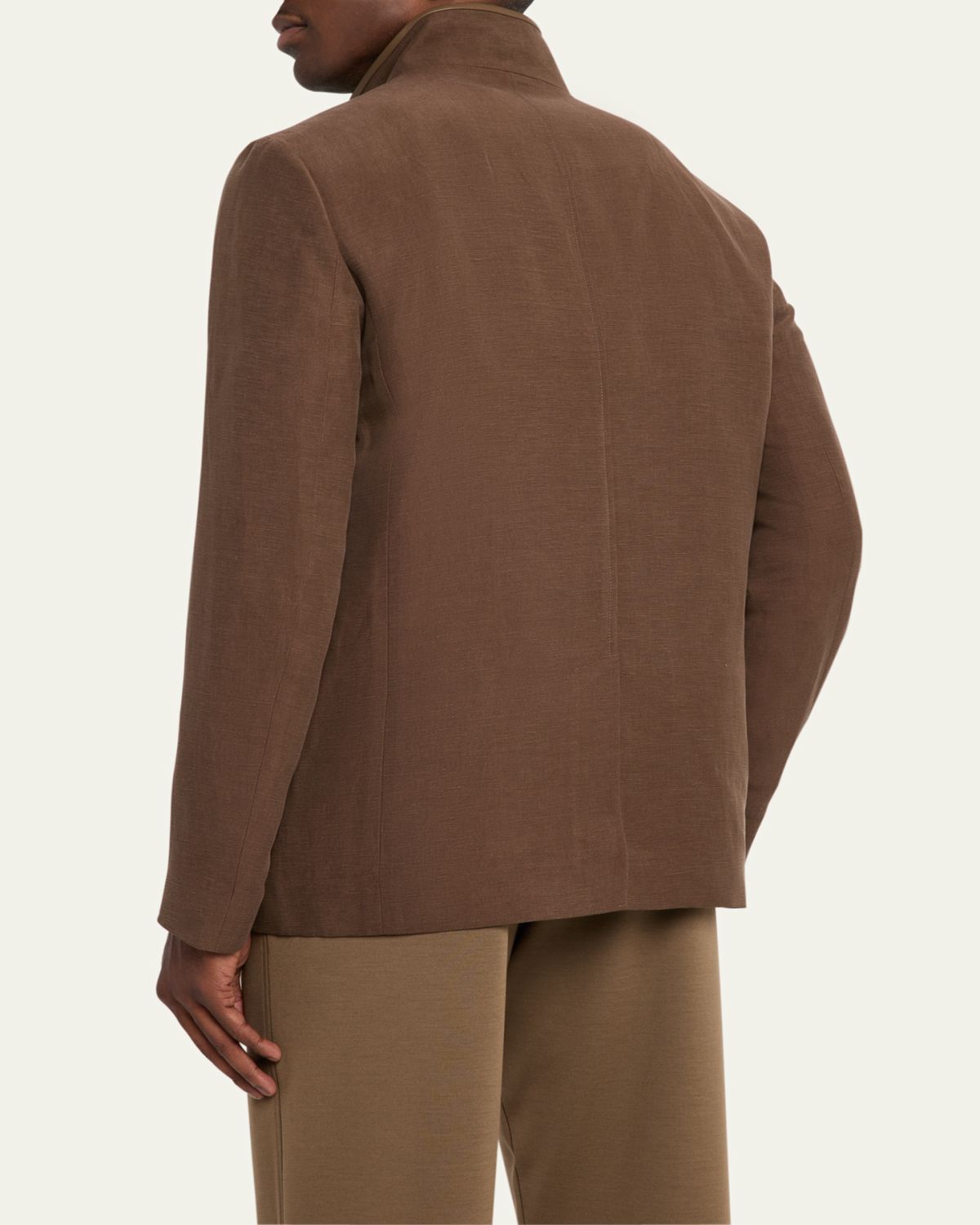 Loro Piana Men's Spagna Linen and Silk Single-Breasted Jacket | Thumbnail 3 Loro Piana Men's Spagna Linen and Silk Single-Breasted Jacket | Thumbnail 3