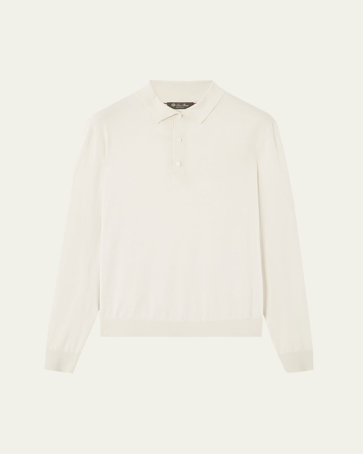 Loro Piana Men's Loro Island Cotton Giza Long-Sleeve Polo Shirt