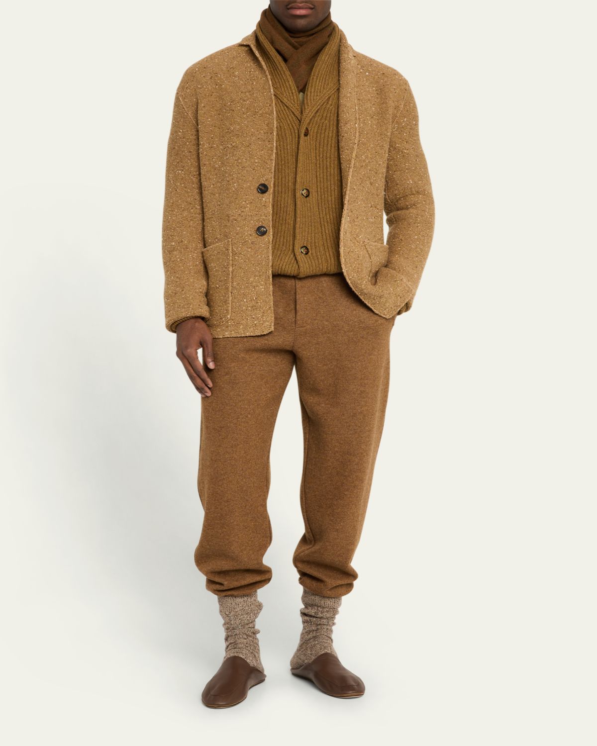 Loro Piana Men's Rio Bodro Novalis Cashmere Melange Pull-On Pants | Thumbnail 2 Loro Piana Men's Rio Bodro Novalis Cashmere Melange Pull-On Pants | Thumbnail 2