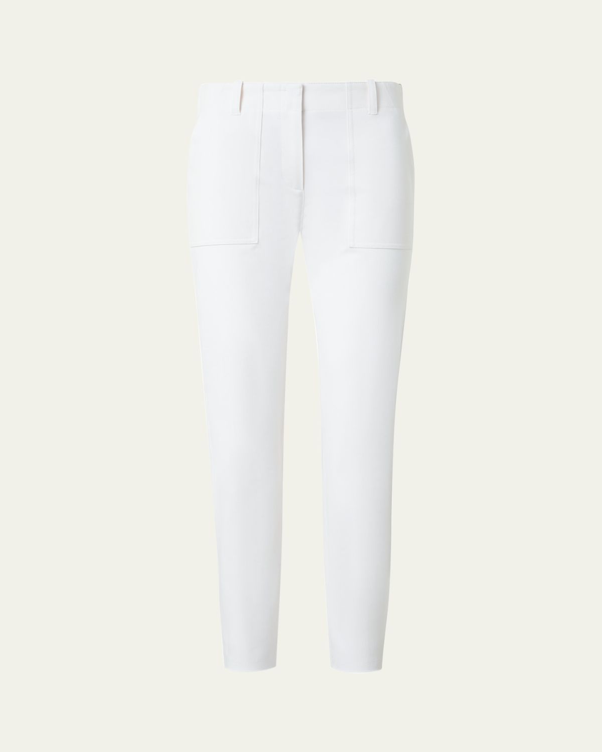 Akris punto Franco Bi-Stretch Cotton Gabardine Slim-Leg Ankle Pants