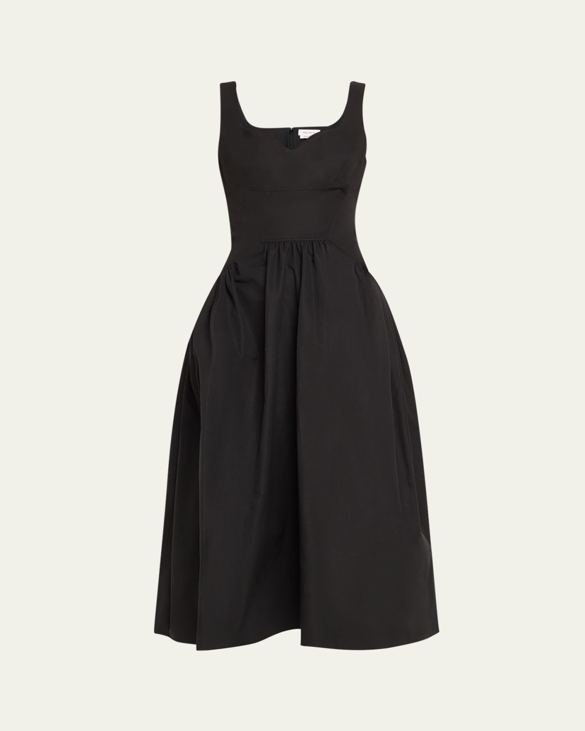 McQueen Sweetheart Sleeveless Fit-&-Flare Midi Dress
