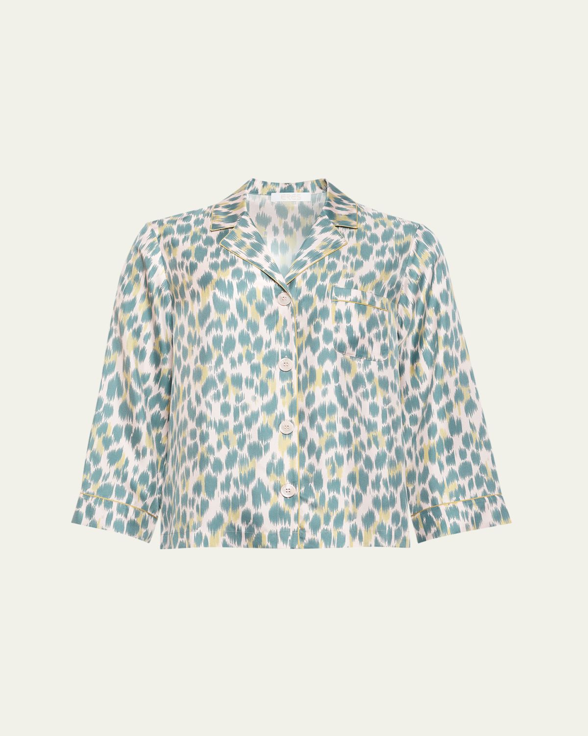 Eres Jaguar-Print Silk Shirt