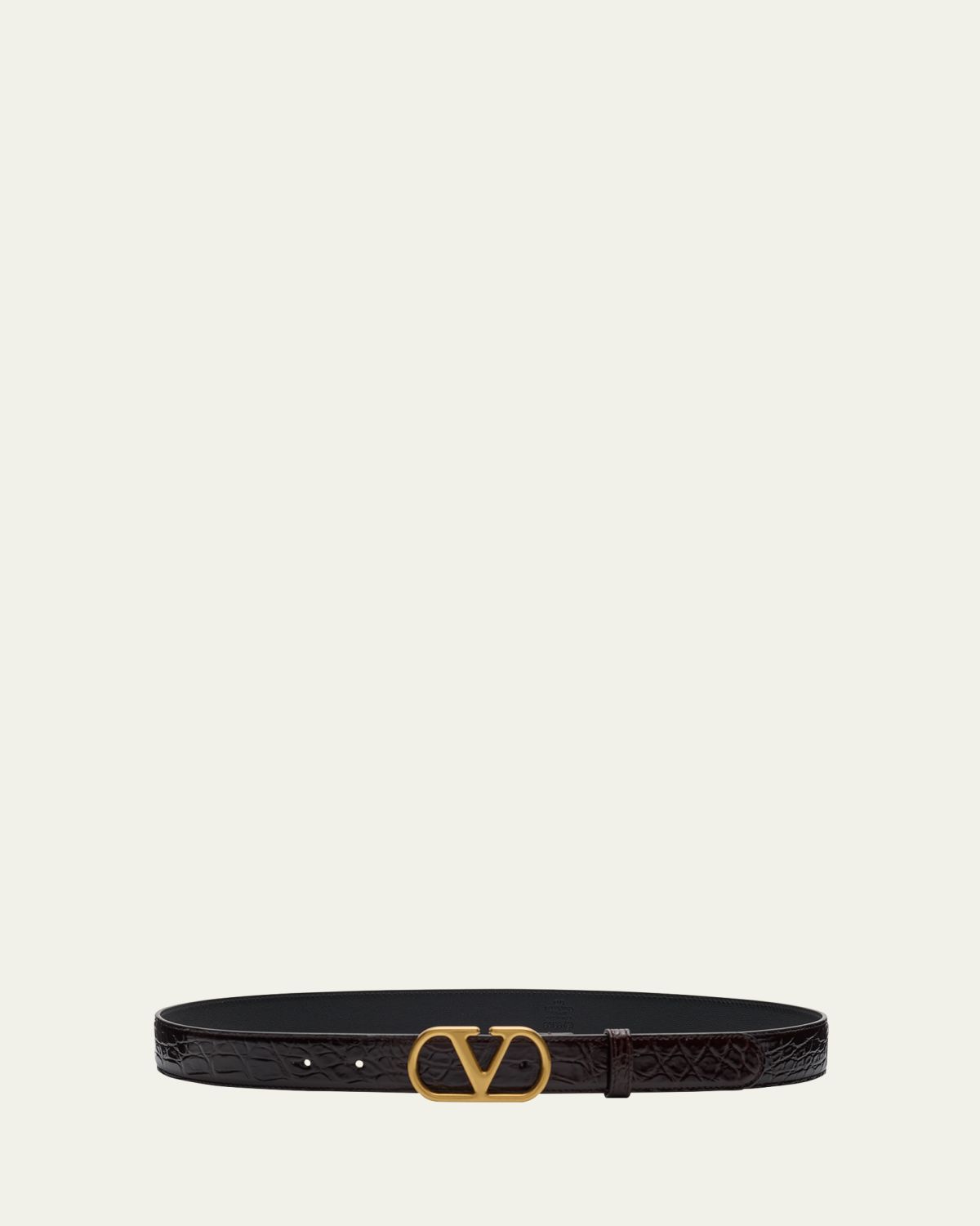 Valentino Garavani VLogo Signature Crocodile Belt, 30mm | Thumbnail 3