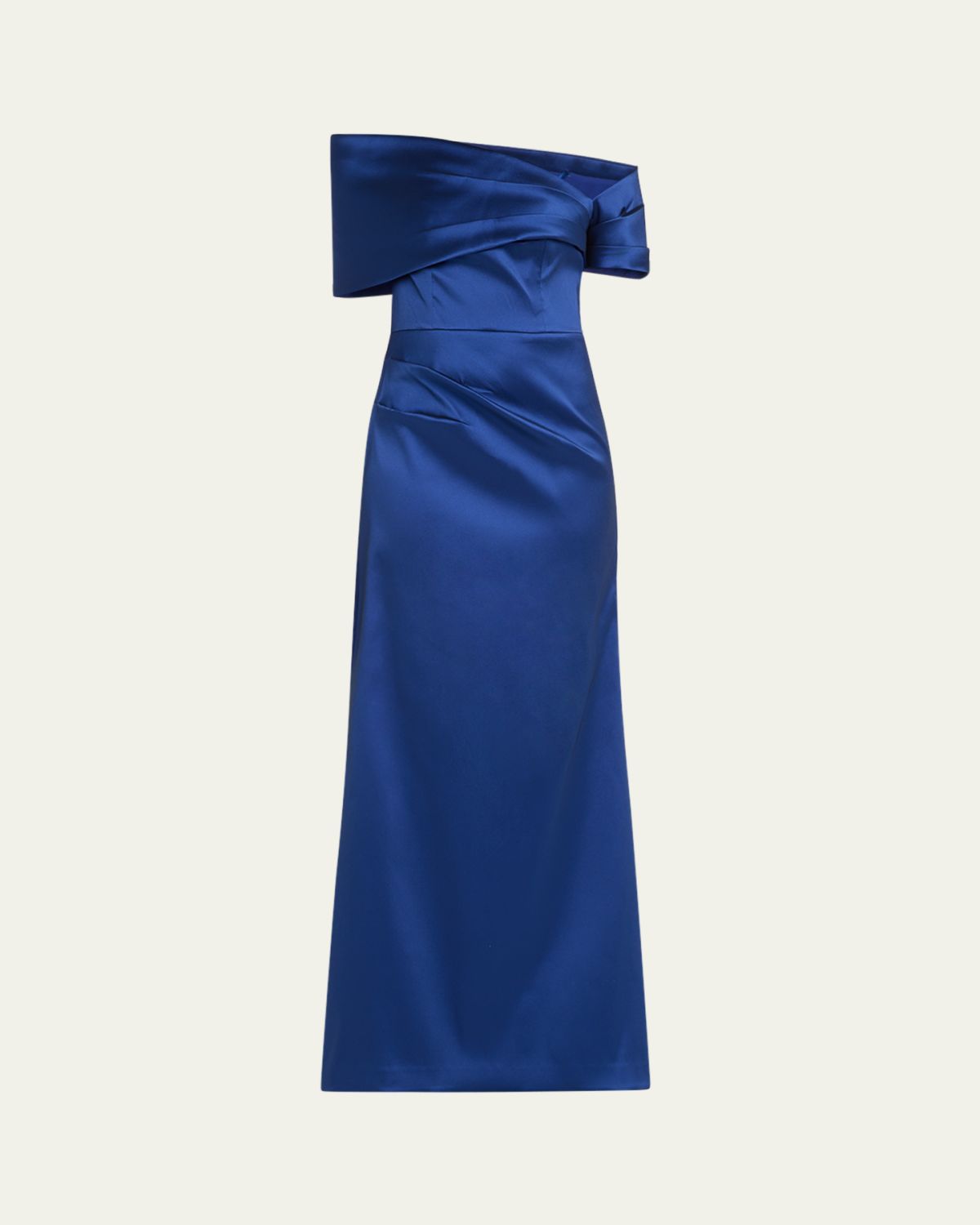 Rickie Freeman for Teri Jon One-Shoulder Stretch Mikado Gown