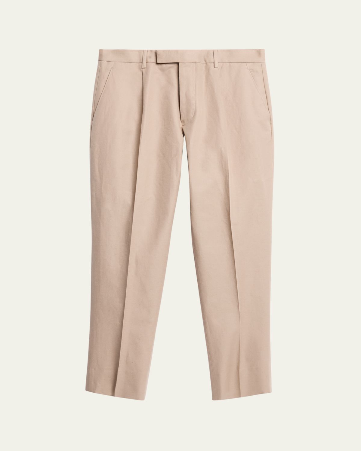 ZEGNA Men's Linen and Cotton Flat-Front Pants