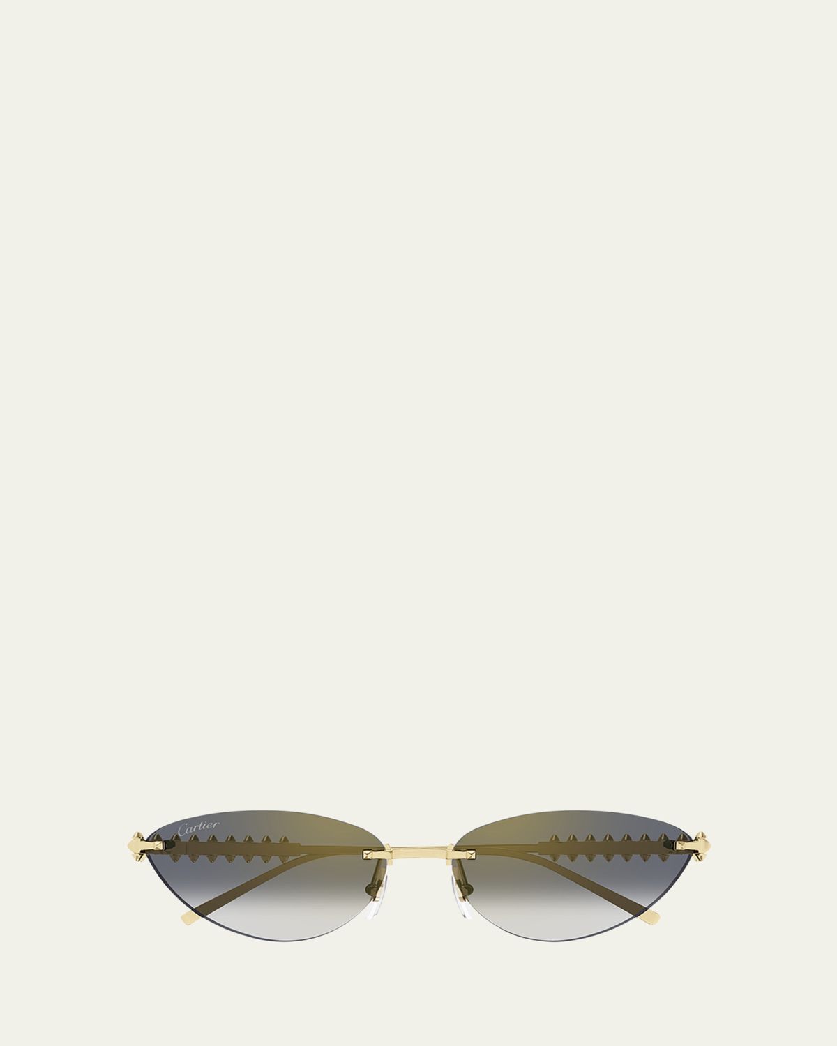 Cartier Rimless Metal Cat-Eye Sunglasses