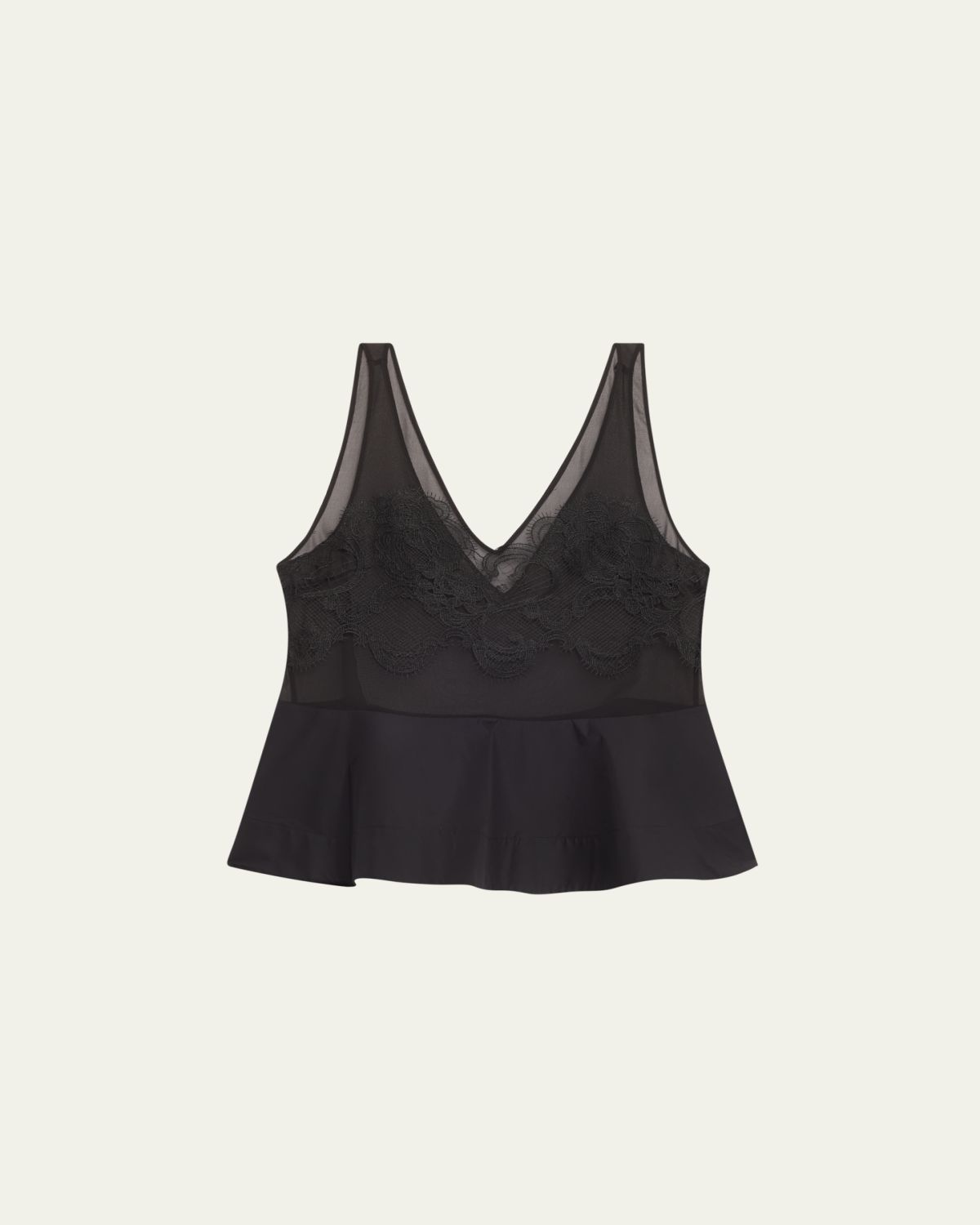 3.1 Phillip Lim Lace Peplum Sheer Silk Tank Top