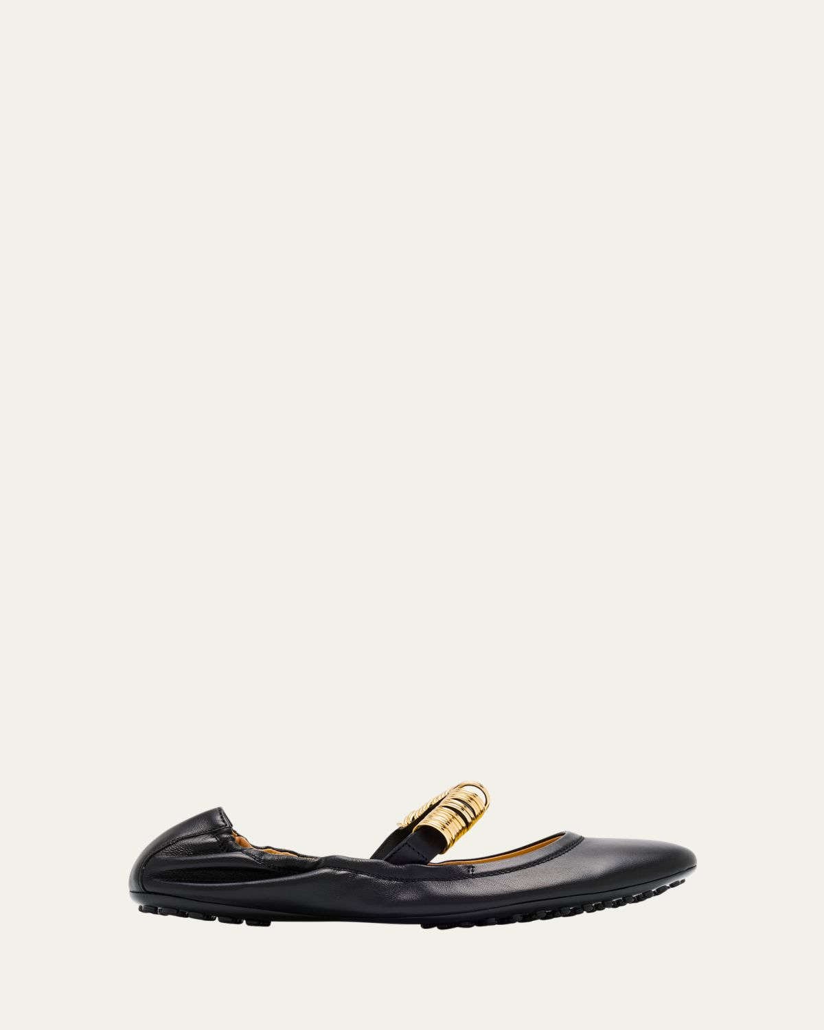 Tod's Cosmo Nappa Leather Band Rings Ballerina Flats