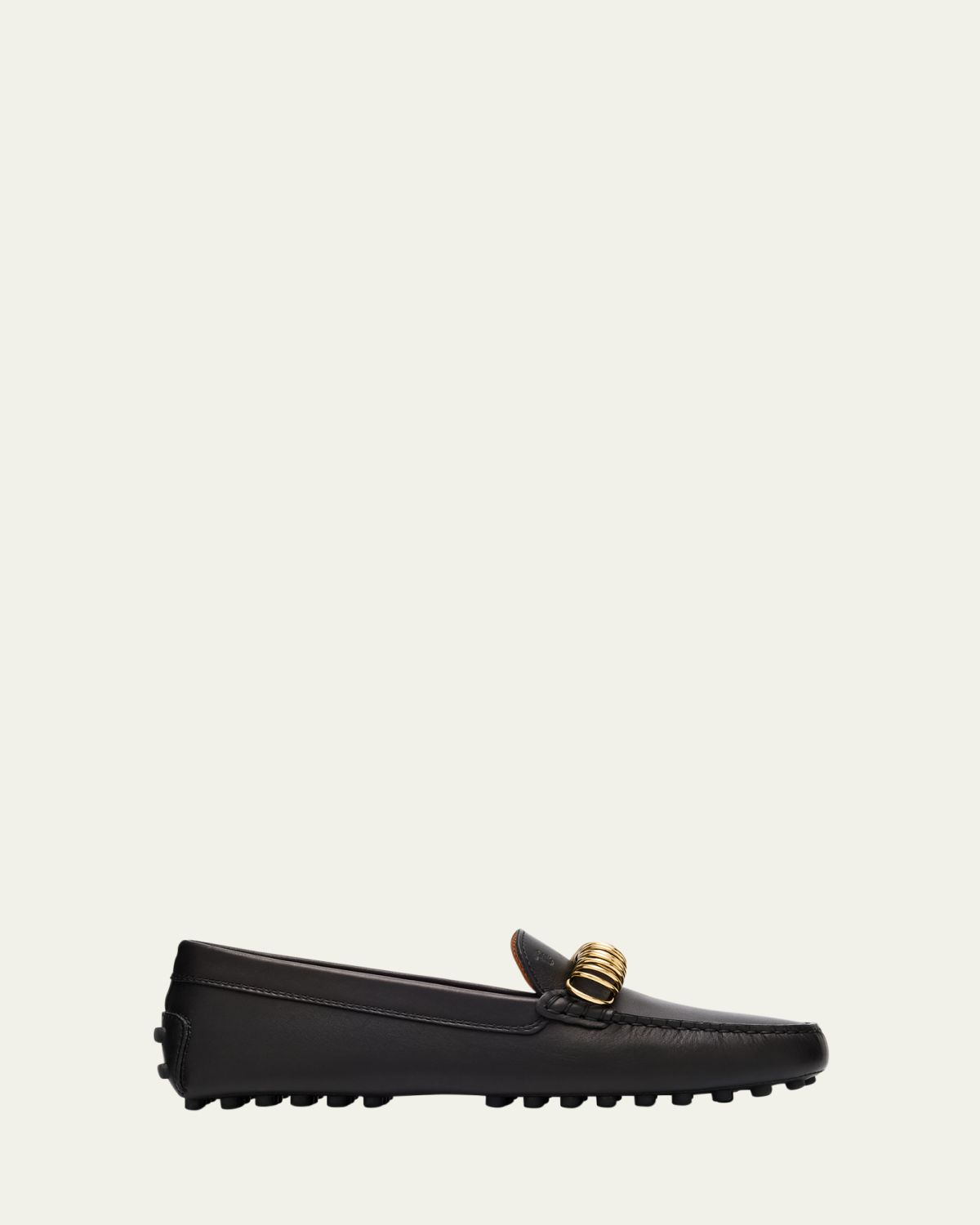 Tod's Gommino Cavillon Leather Rings Driver Loafers