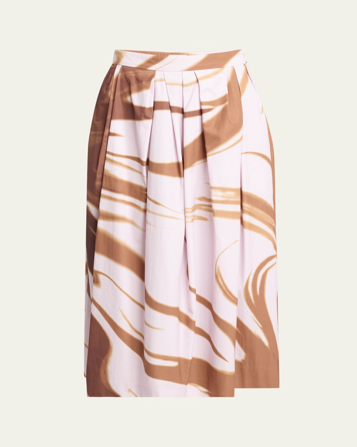 Dries Van Noten Soni Printed Long Pleated Skirt