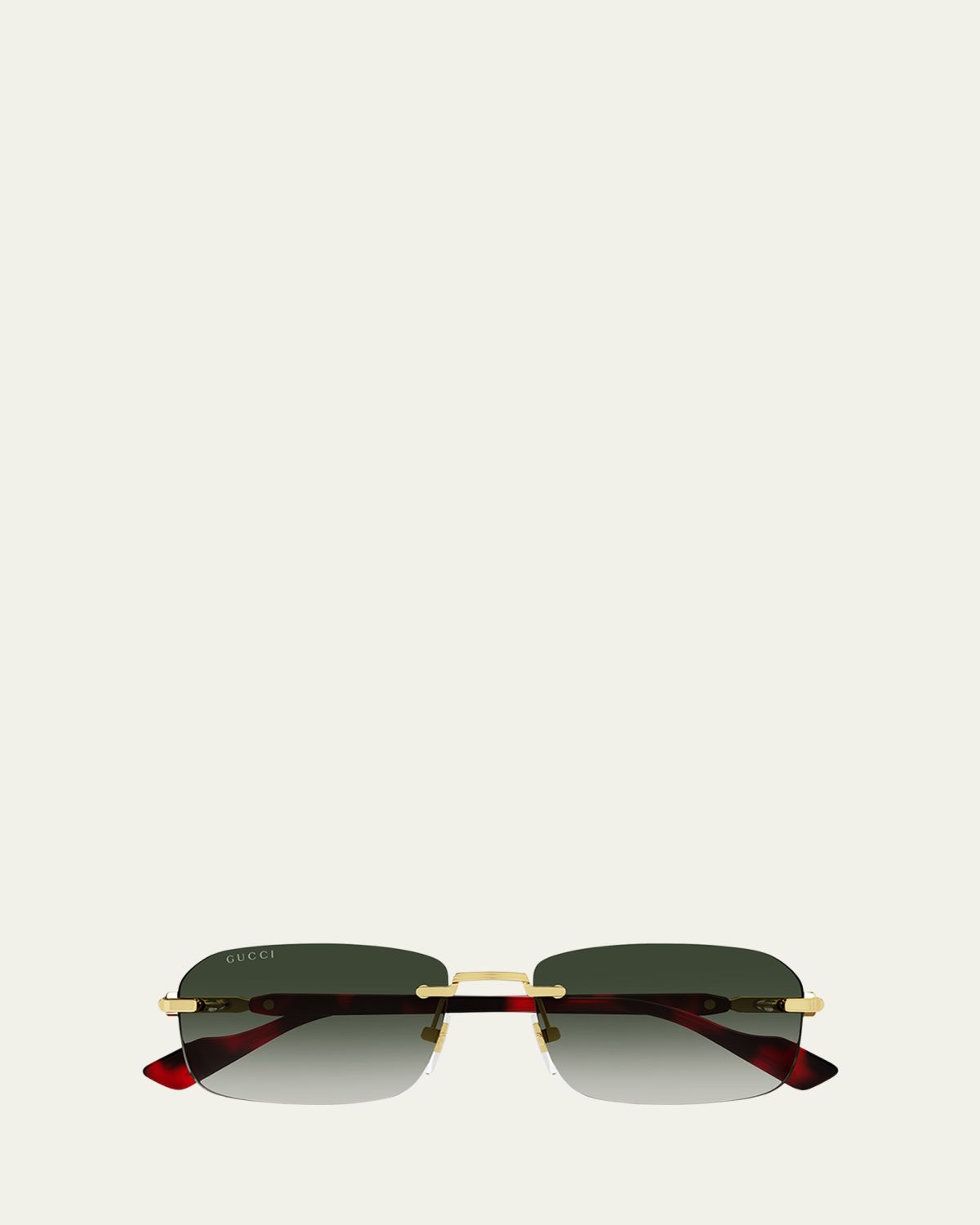 Gucci Men's GG1221SM Rimless Metal Rectangle Sunglasses
