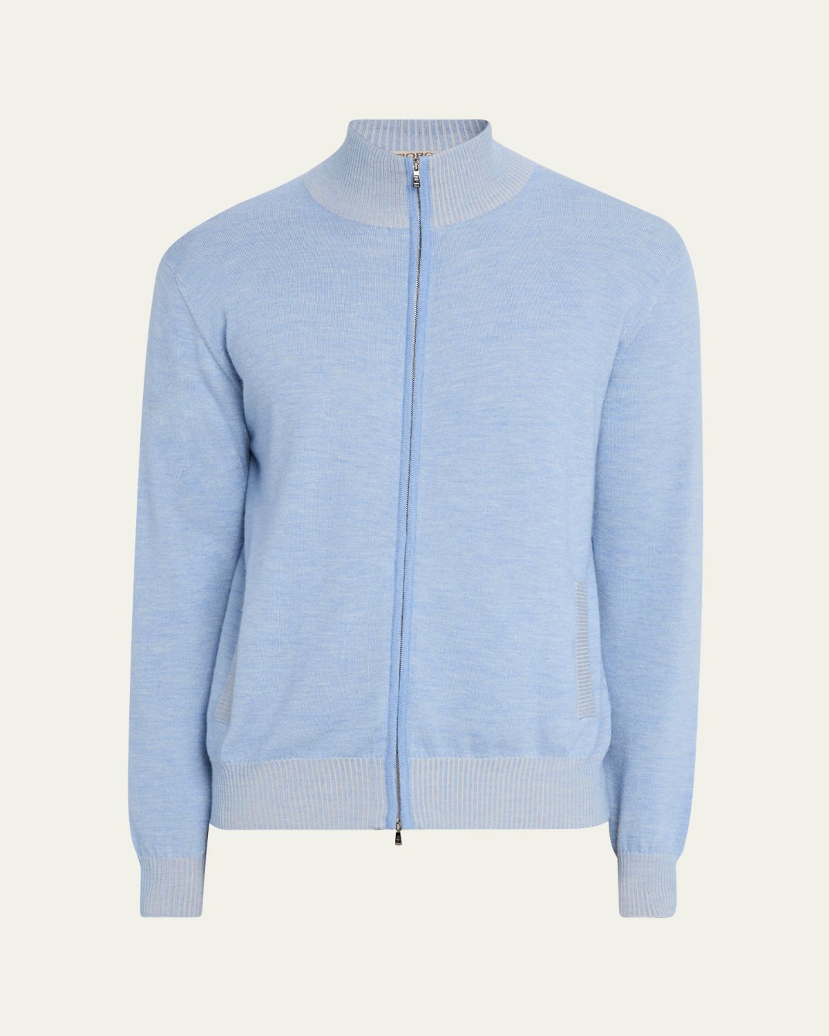 Fioroni Men's Vanise Cashmere and Cotton Full-Zip Sweater