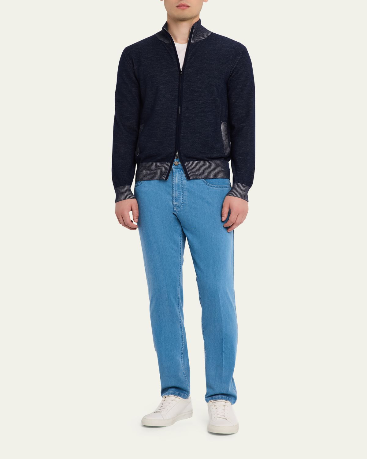 Fioroni Men's Vanise Cashmere and Cotton Full-Zip Sweater | Thumbnail 2