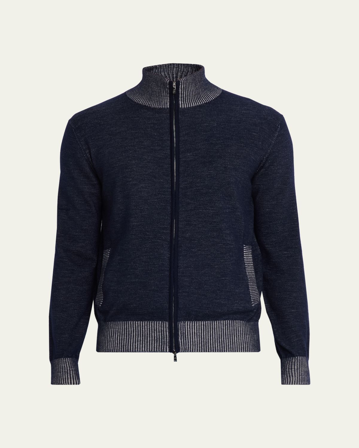 Fioroni Men's Vanise Cashmere and Cotton Full-Zip Sweater