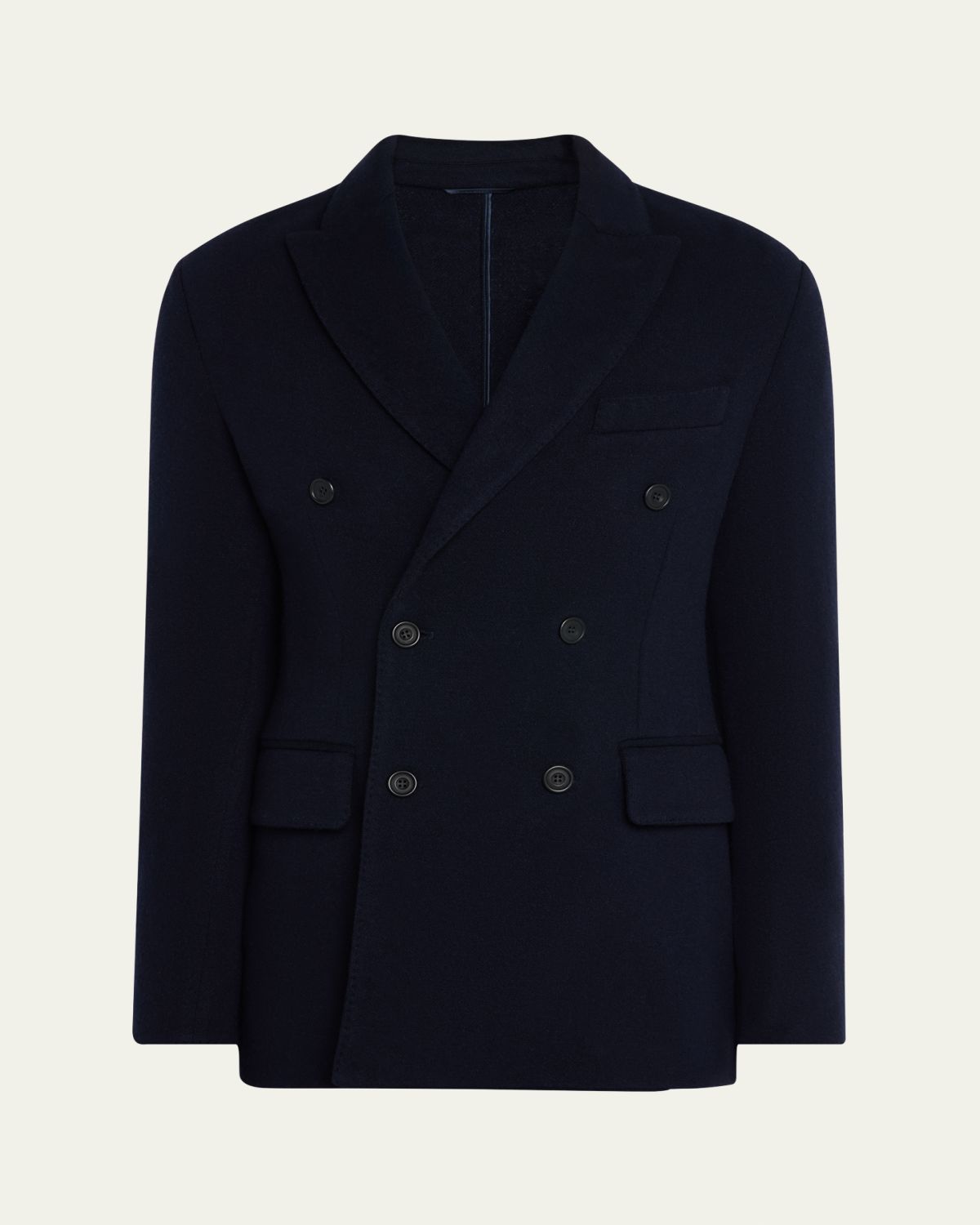 Anderson & Sheppard Men's Double-Breasted Knit Blazer