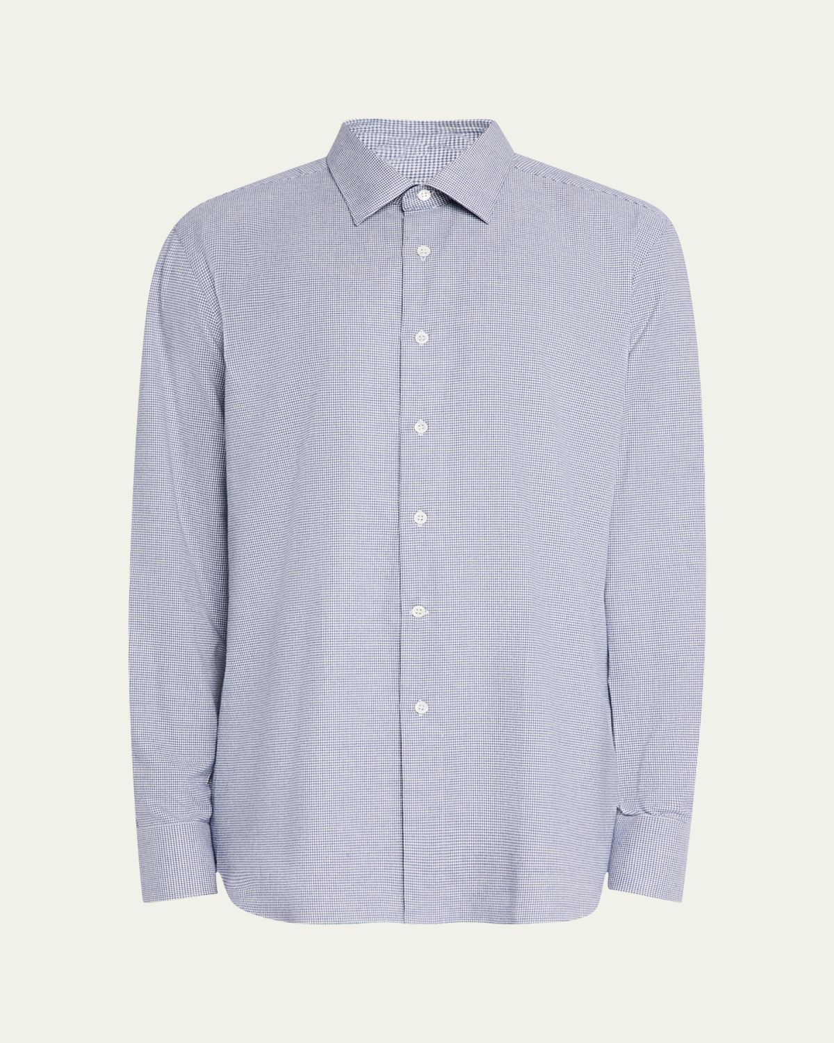 Anderson & Sheppard Men's Cotton Micro-Houndstooth Sport Shirt