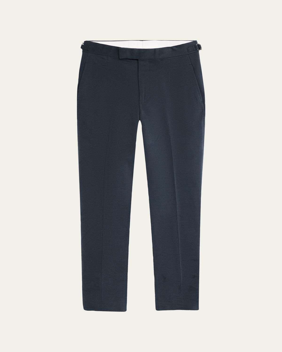 Anderson & Sheppard Men's Cotton Flat-Front Trousers