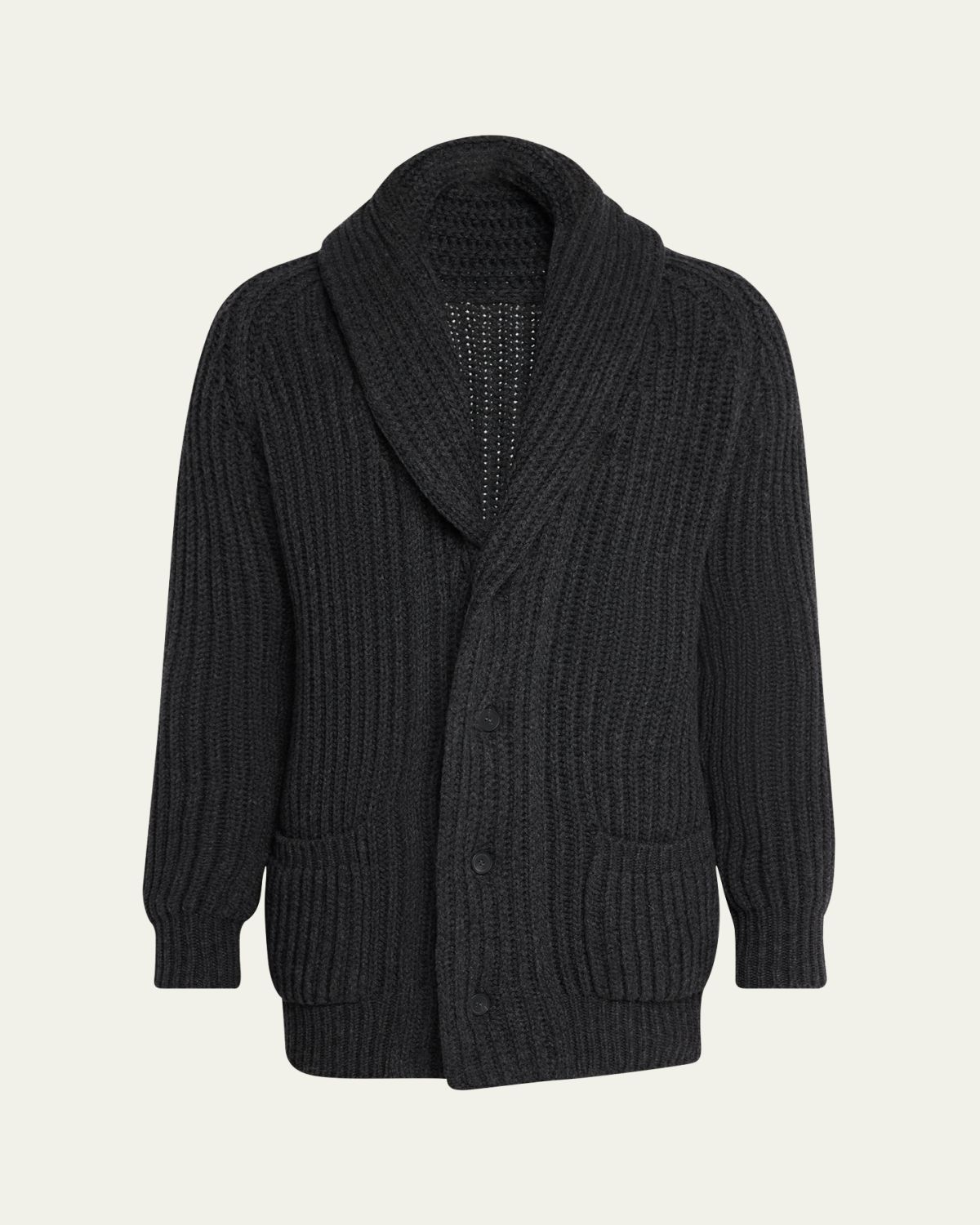 Anderson & Sheppard Men's Rib-Knit Cashmere Cardigan | Thumbnail 6