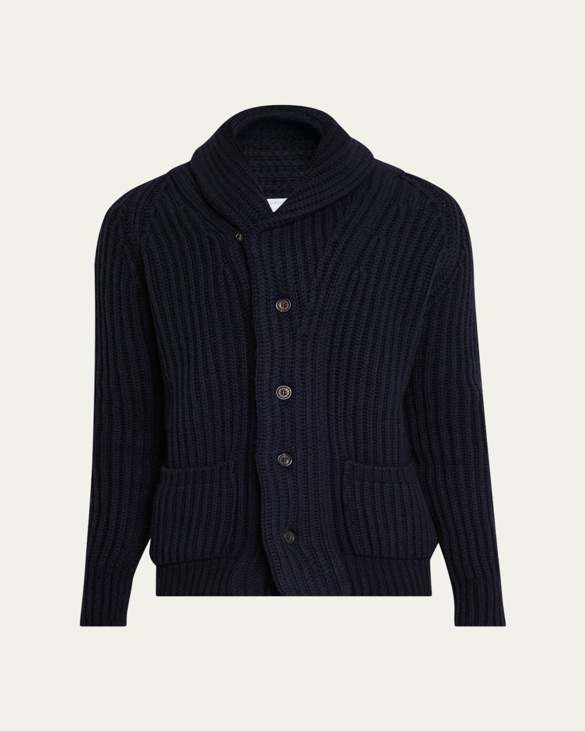 Anderson & Sheppard Men's Rib-Knit Cashmere Cardigan | Thumbnail 6