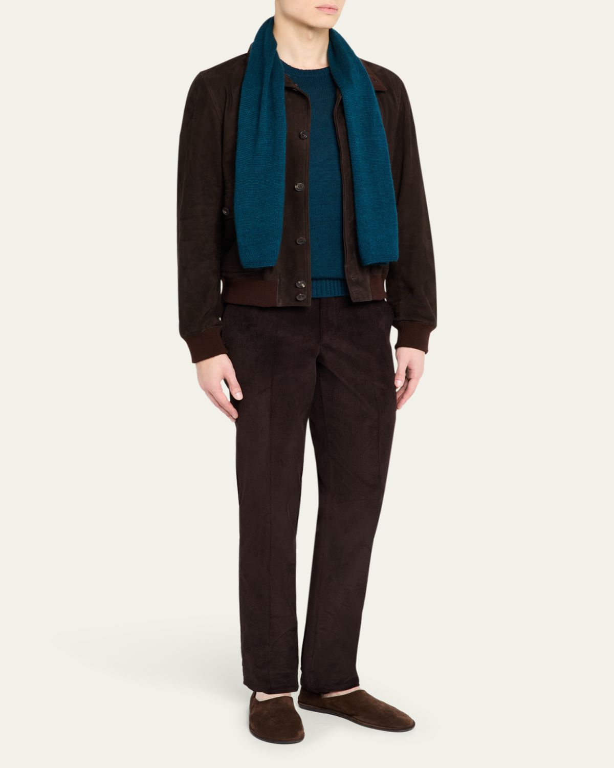 Anderson & Sheppard Men's Muskox Knitted Scarf | Thumbnail 2 Anderson & Sheppard Men's Muskox Knitted Scarf | Thumbnail 2