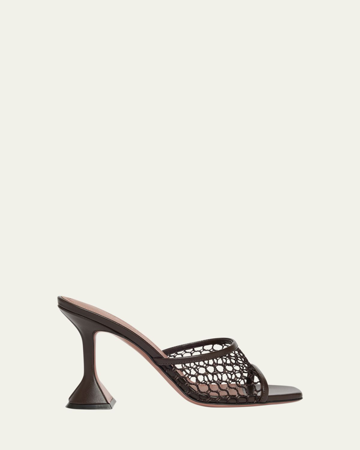 Amina Muaddi Lupita Net Leather Sandals