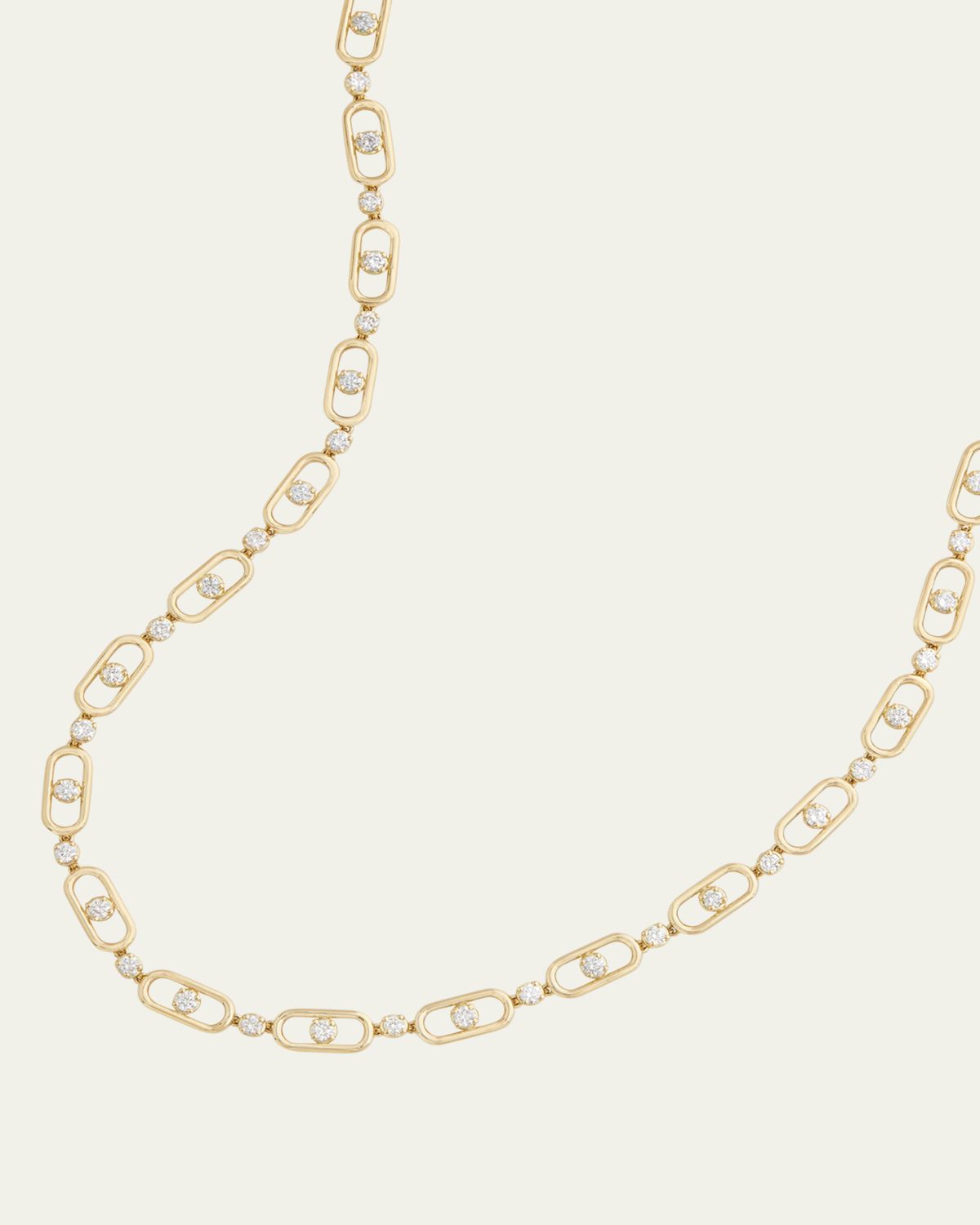Jamie Wolf 18K Yellow Gold Oval and Round Link Diamond Necklace