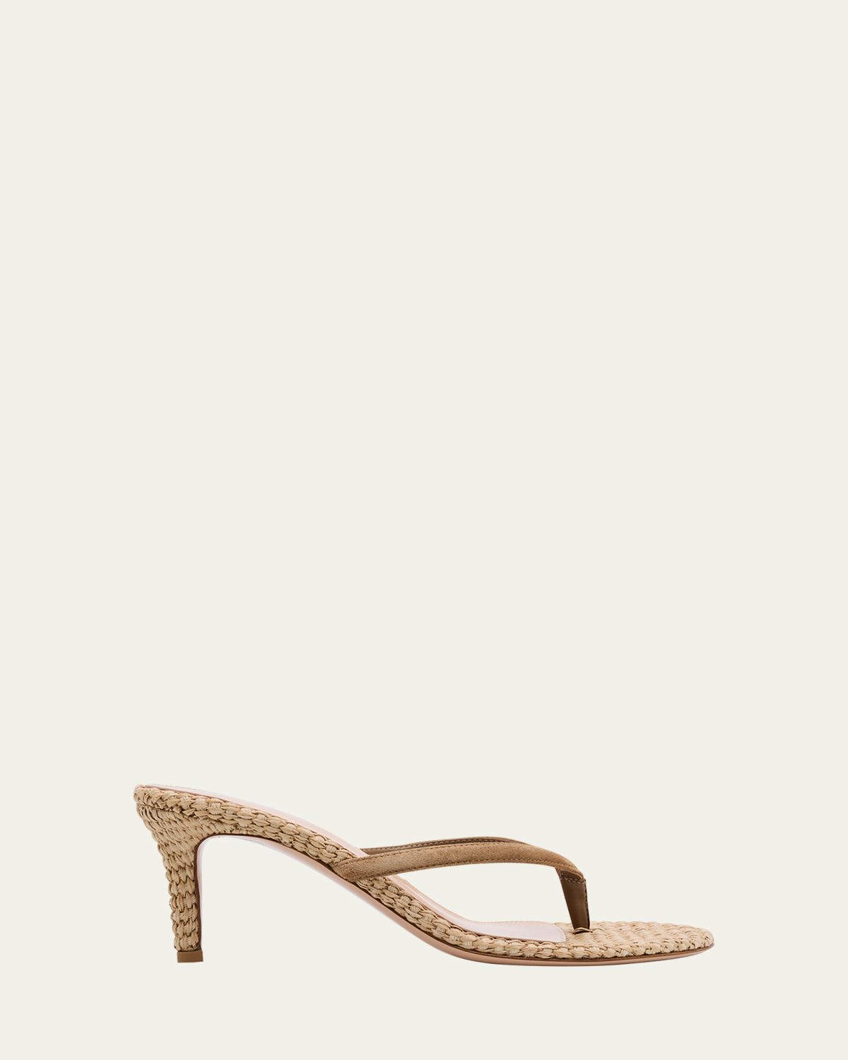 Gianvito Rossi Suede Raffia Heeled Thong Sandals | Thumbnail 6 Gianvito Rossi Suede Raffia Heeled Thong Sandals | Thumbnail 6