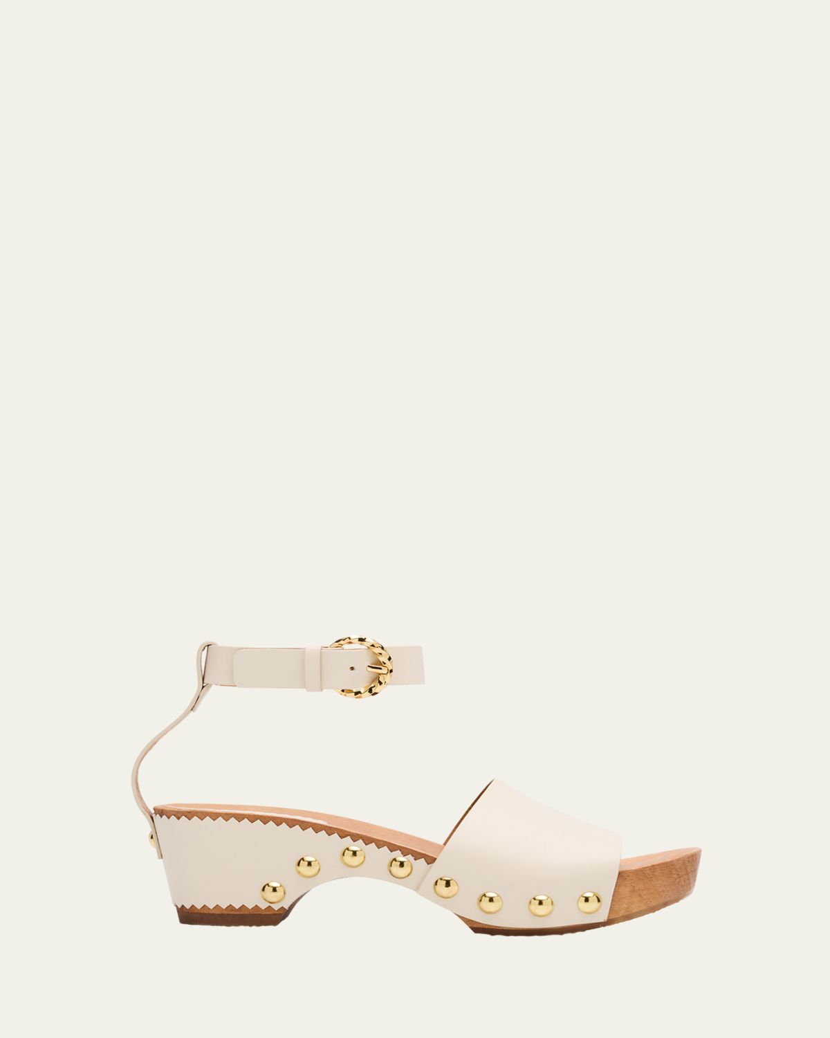 Ulla Johnson Esti Leather Ankle-Strap Clog Sandals