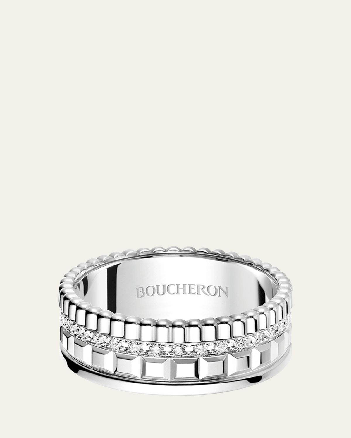 Boucheron 18K White Gold Quatre Radiant Edition Ring with Diamonds