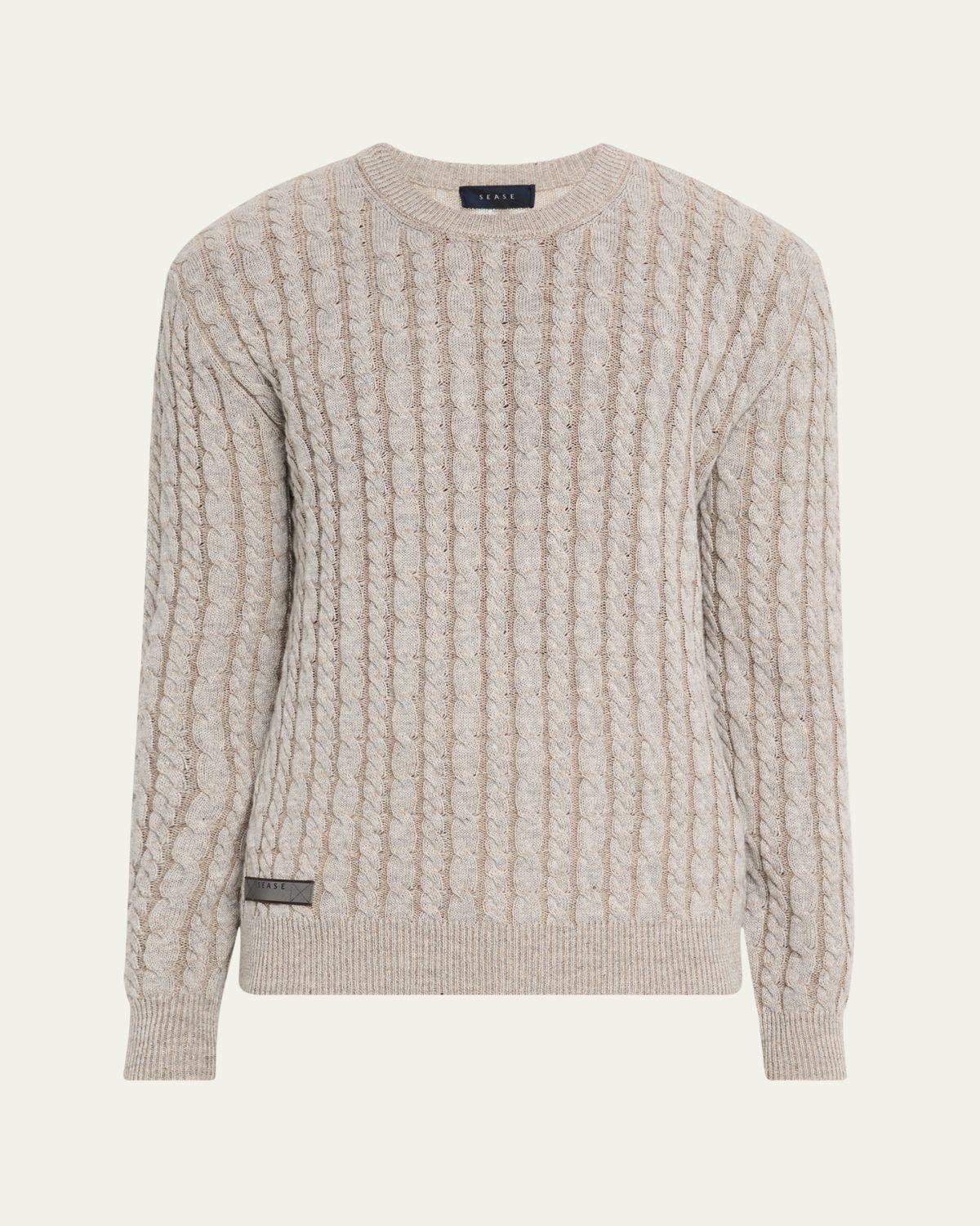 Sease Men's Linen-Cashmere Cable Sweater