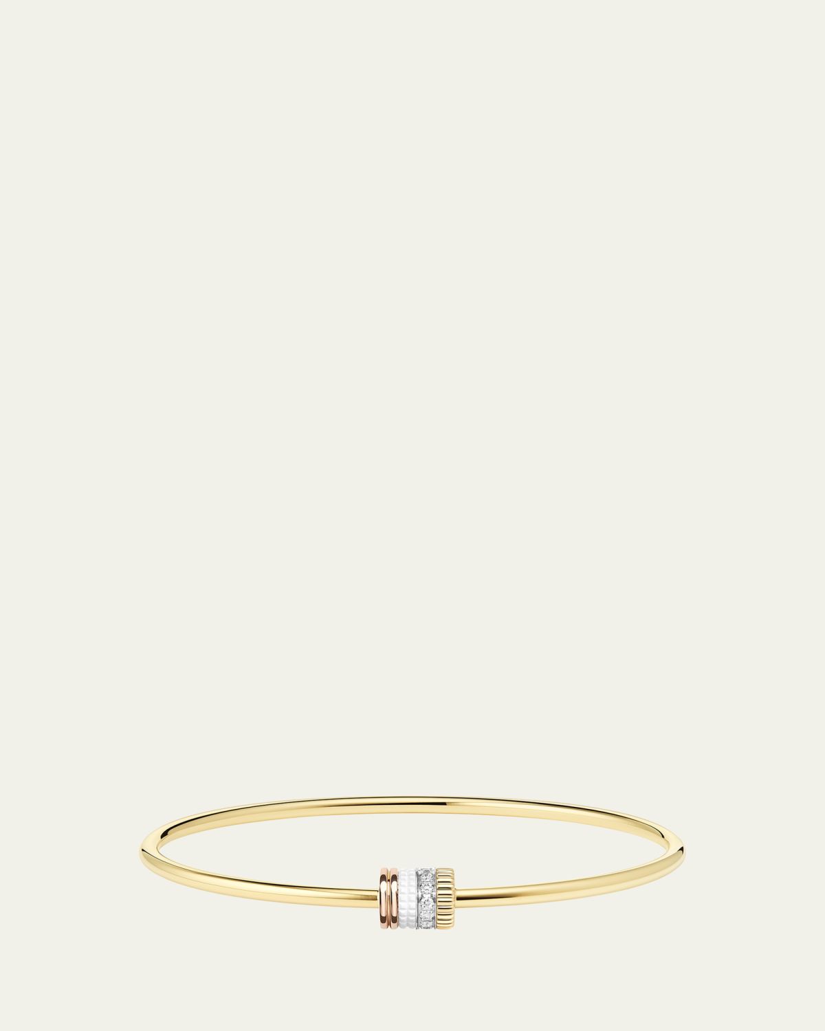 Boucheron 18K Yellow, Rose, and White Quatre White Edition Bracelet with Diamonds