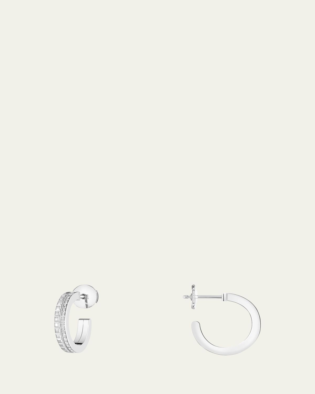 Boucheron 18K White Gold Quatre Radiant Edition Diamond Hoop Earrings