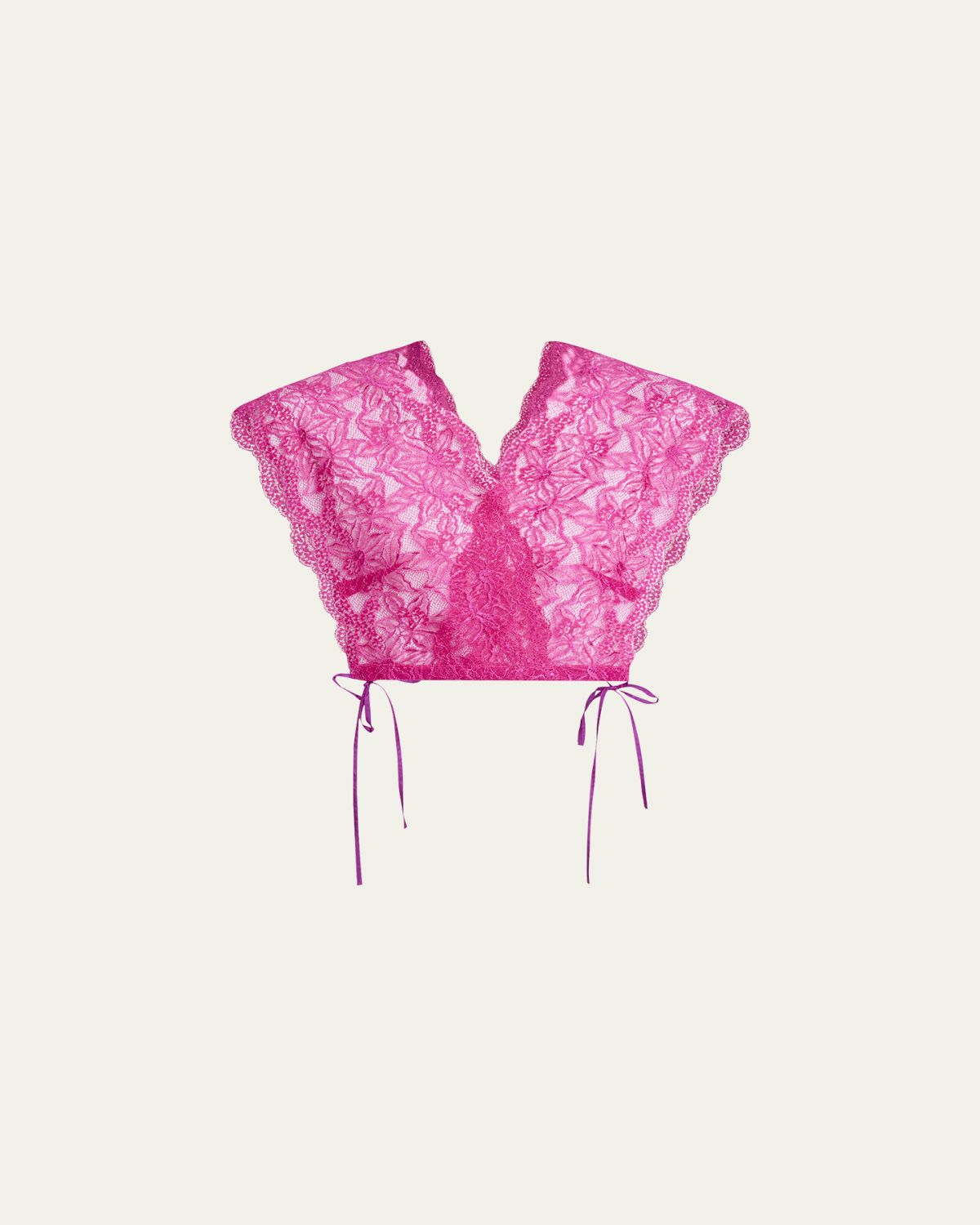 Dries Van Noten Cico Floral Lace Drawstring Crop Top