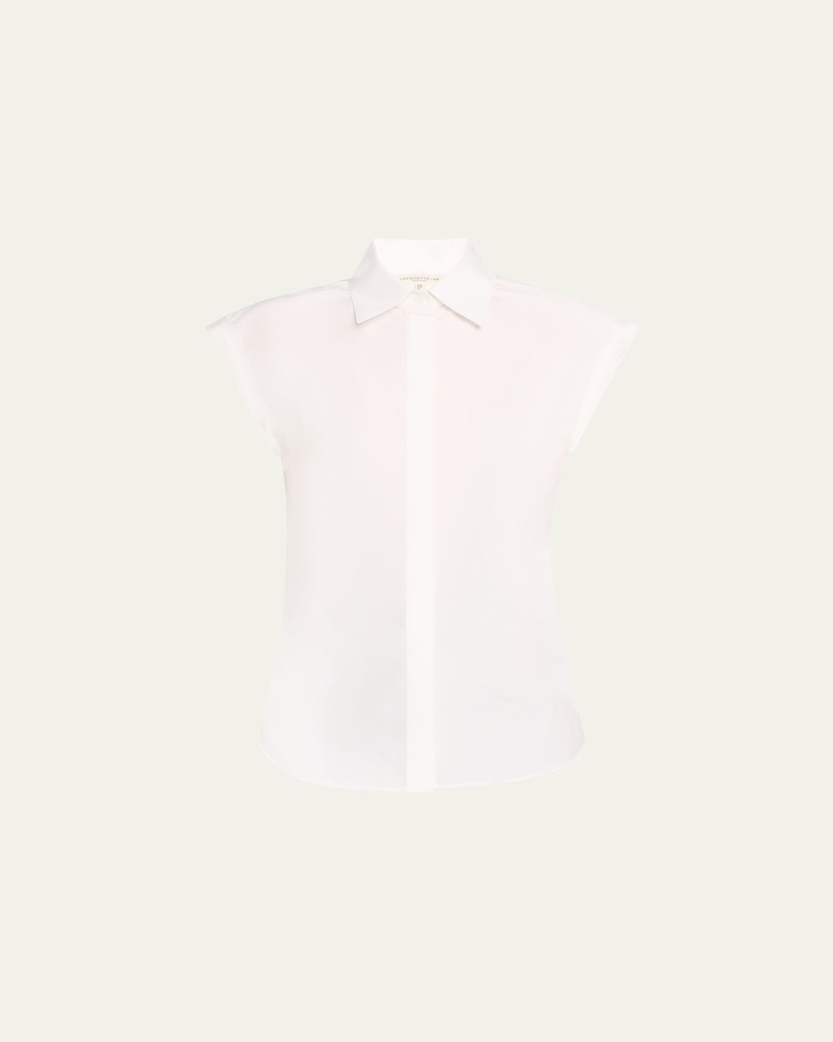 Lafayette 148 New York Fitted Cap-Sleeve Cotton Shirt