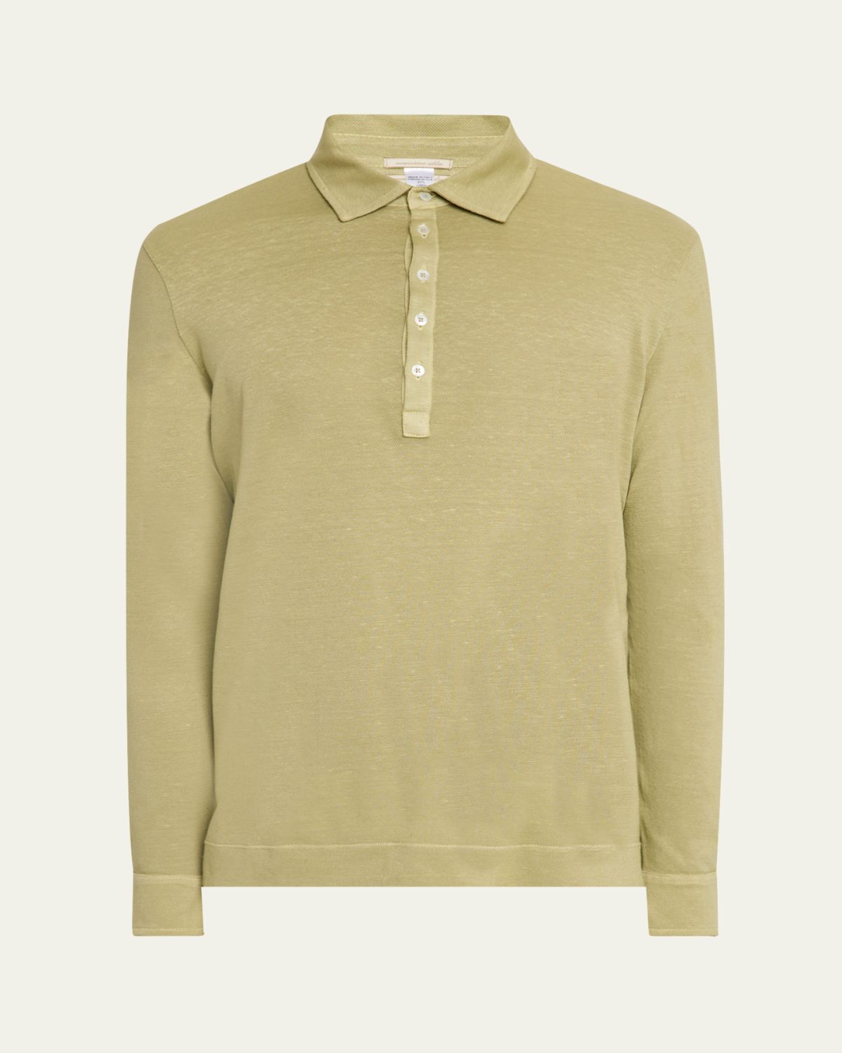 Massimo Alba Men's Raya Linen and Cotton Long-Sleeve Polo Shirt