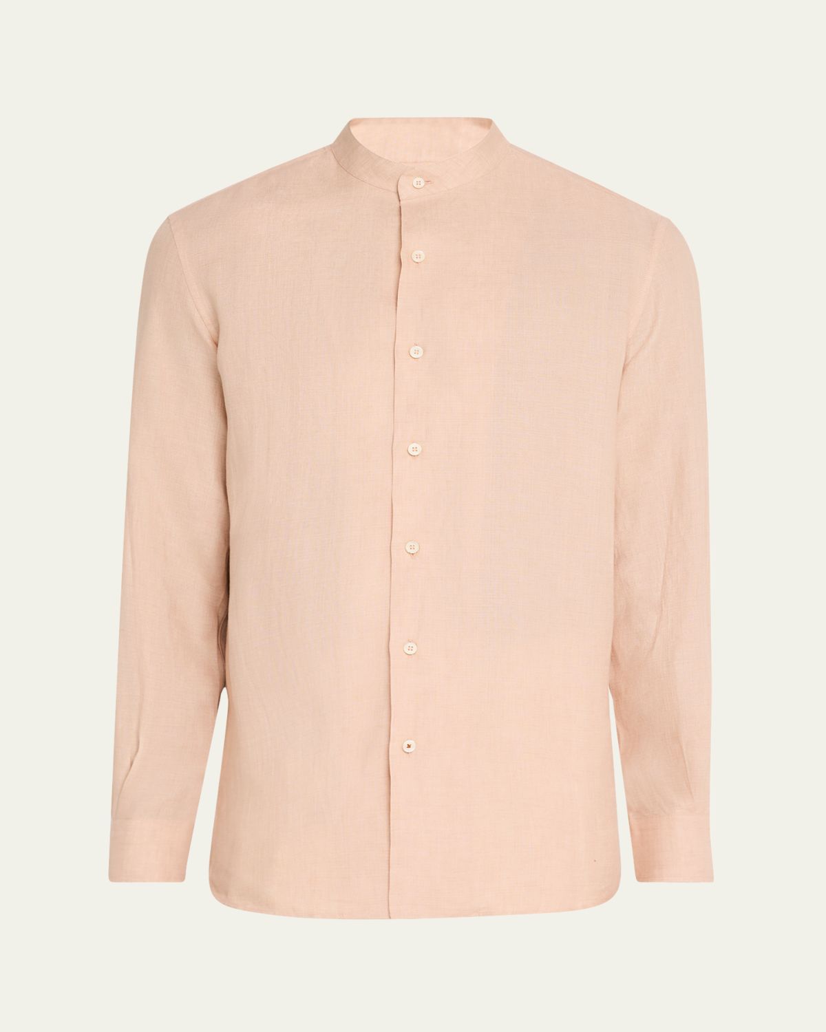 Loro Piana Men's Elia Linen Mandarin-Collar Sport Shirt