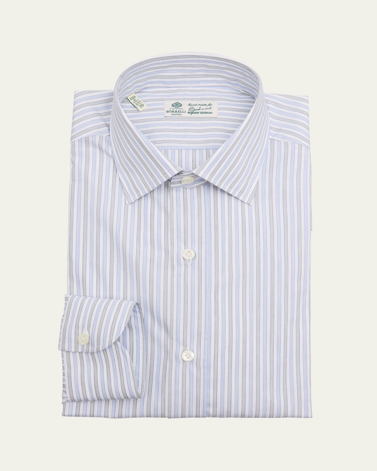 Borrelli Men's Cotton Multi-Stripe Dress Shirt