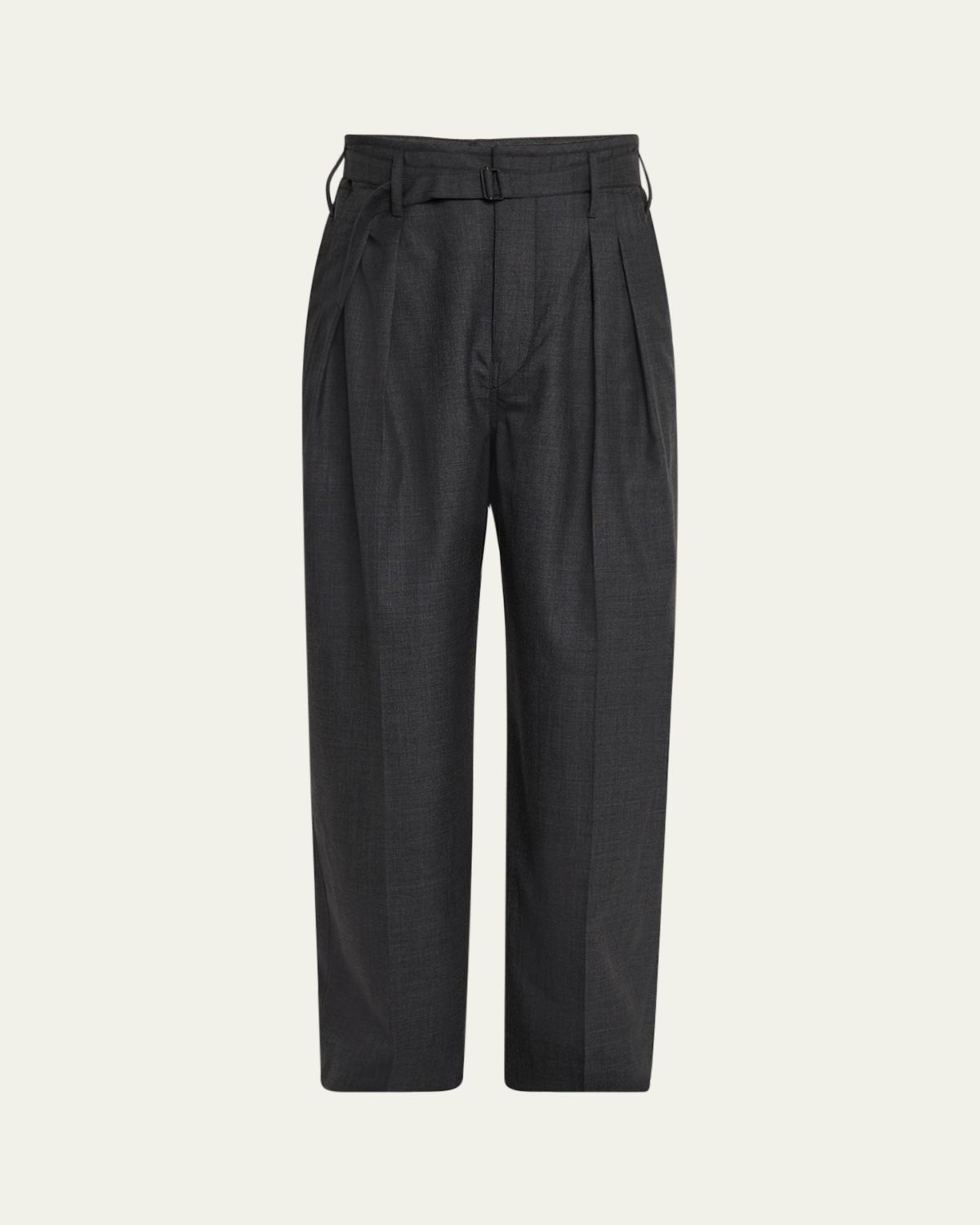 LEMAIRE Men's Melange Belted Pleated Pants