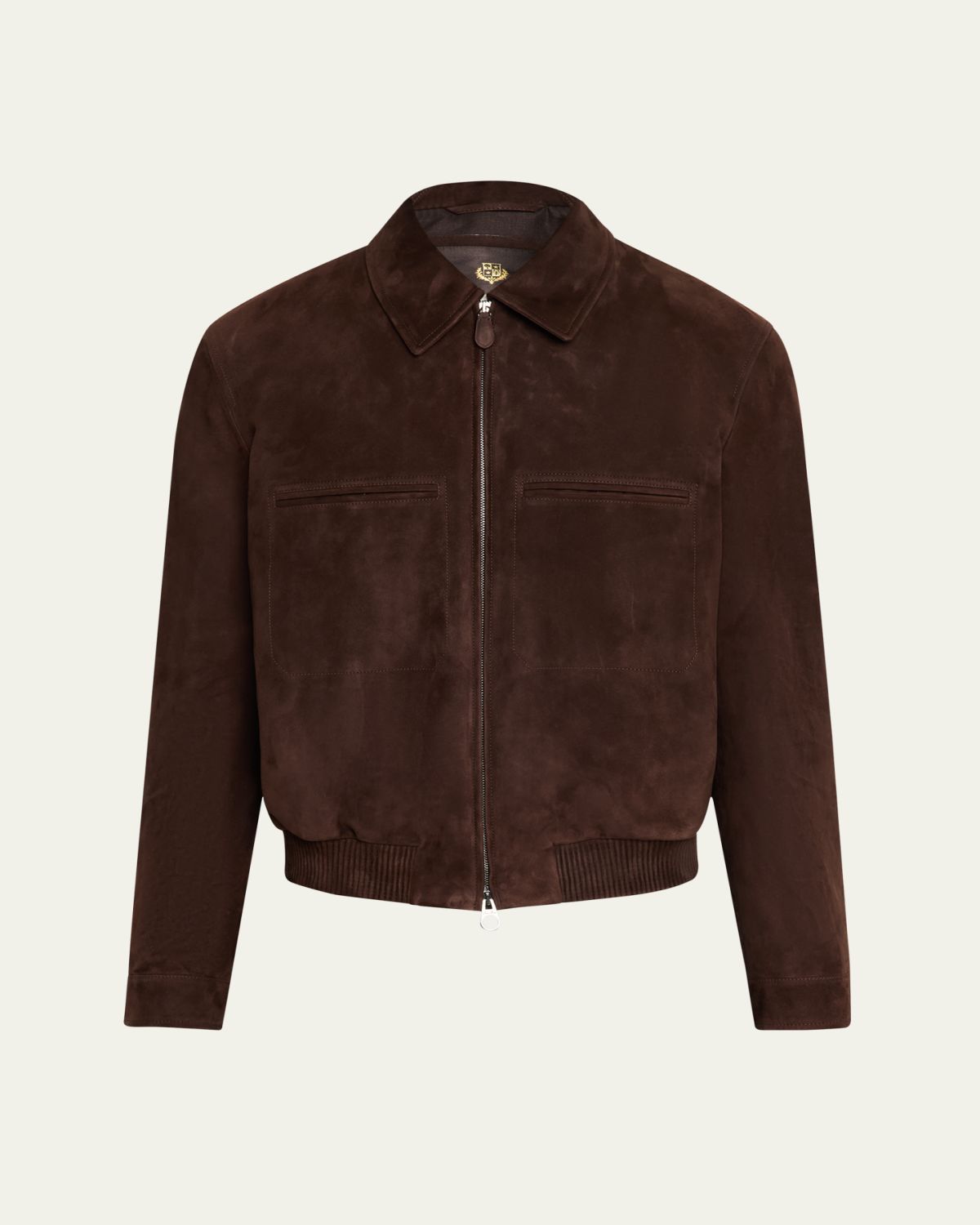 Loro Piana Men's Kane Doeskin Suede Bomber Jacket