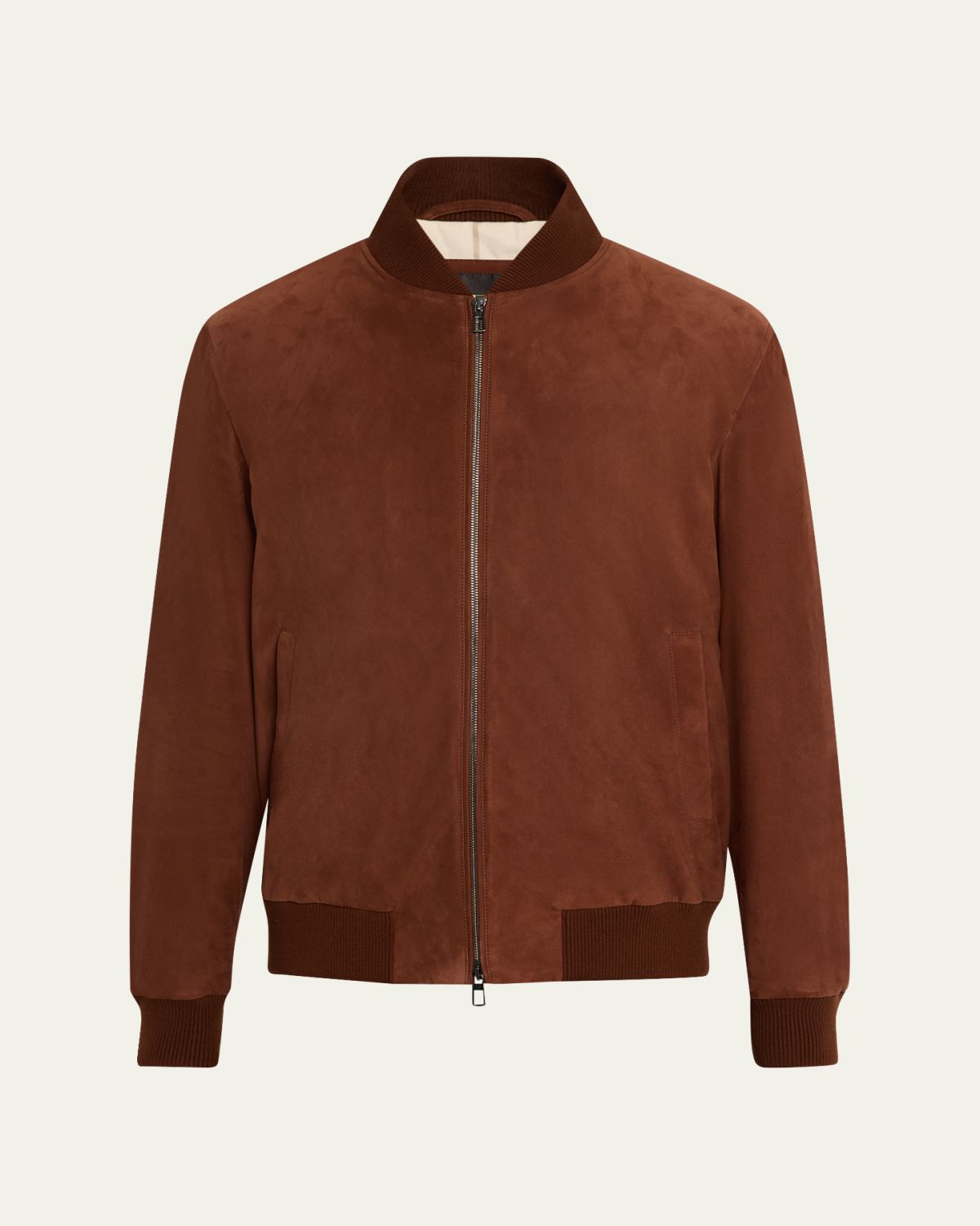 Loro Piana Men's Suede Full-Zip Bomber Jacket