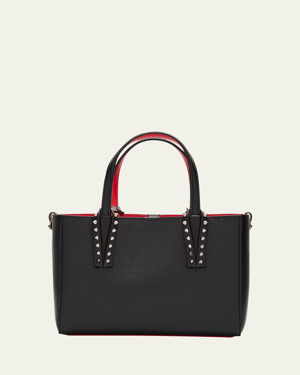 Christian Louboutin Cabata Mini Tote Bag in Leather with Spikes