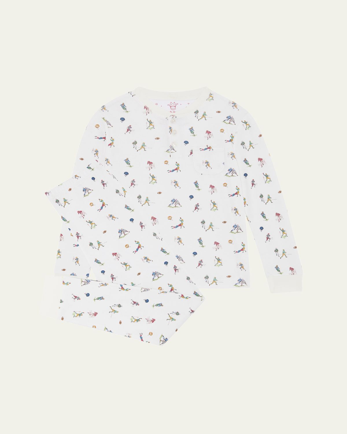 Marie Chantal Boy's Derek Quarterback Printed Pajama Set, Size 2-10