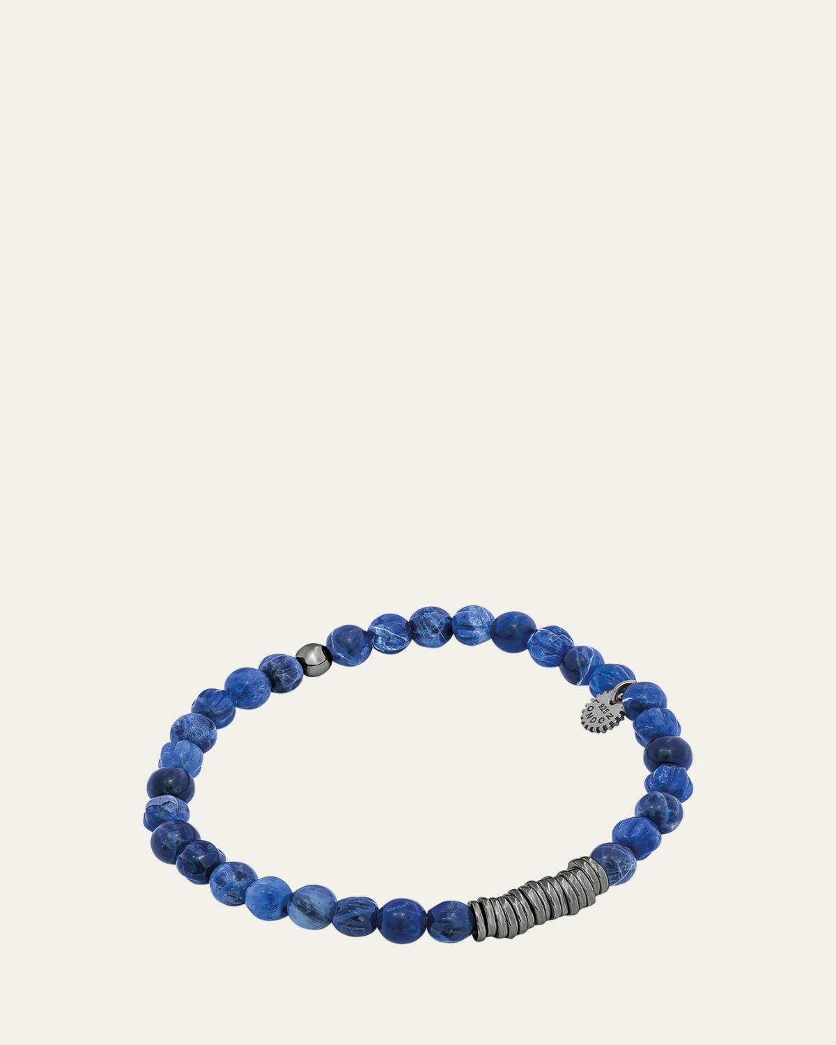Tateossian Men's Classic Discs Sodalite Beaded Bracelet