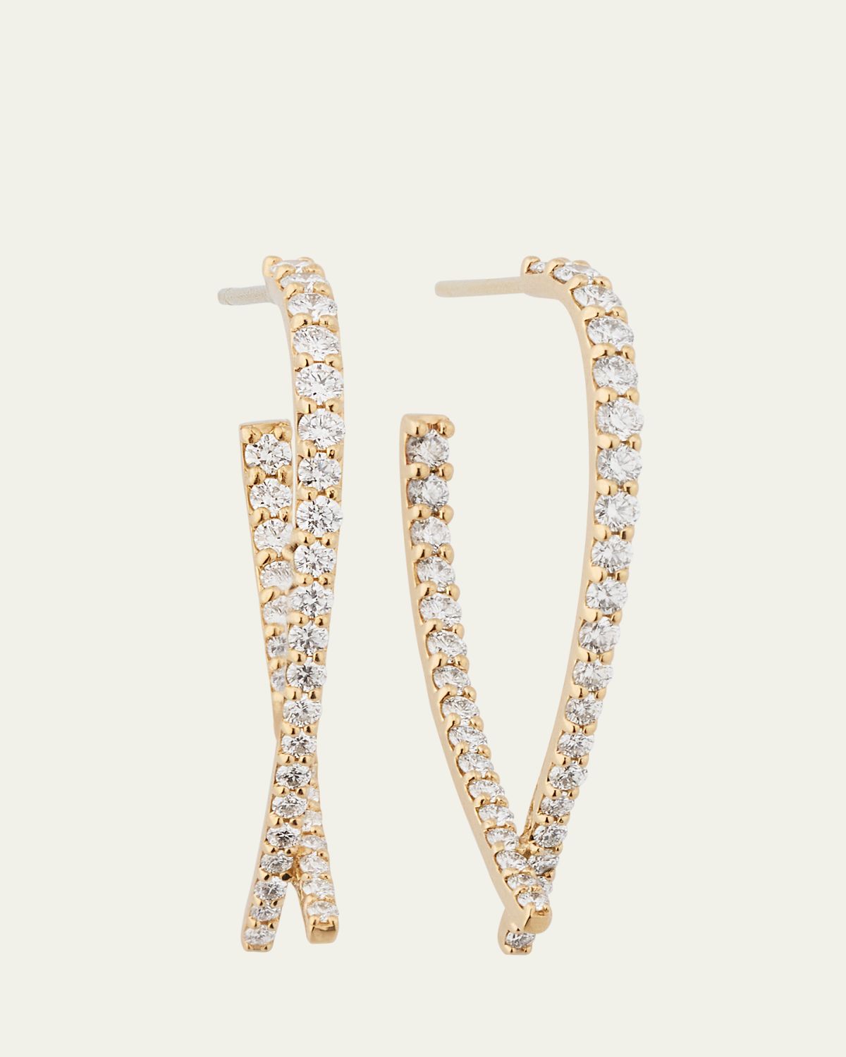Lana 14K Gold Small Flawless Front/Back Upside Down Diamond Hoop Earrings | Thumbnail 5