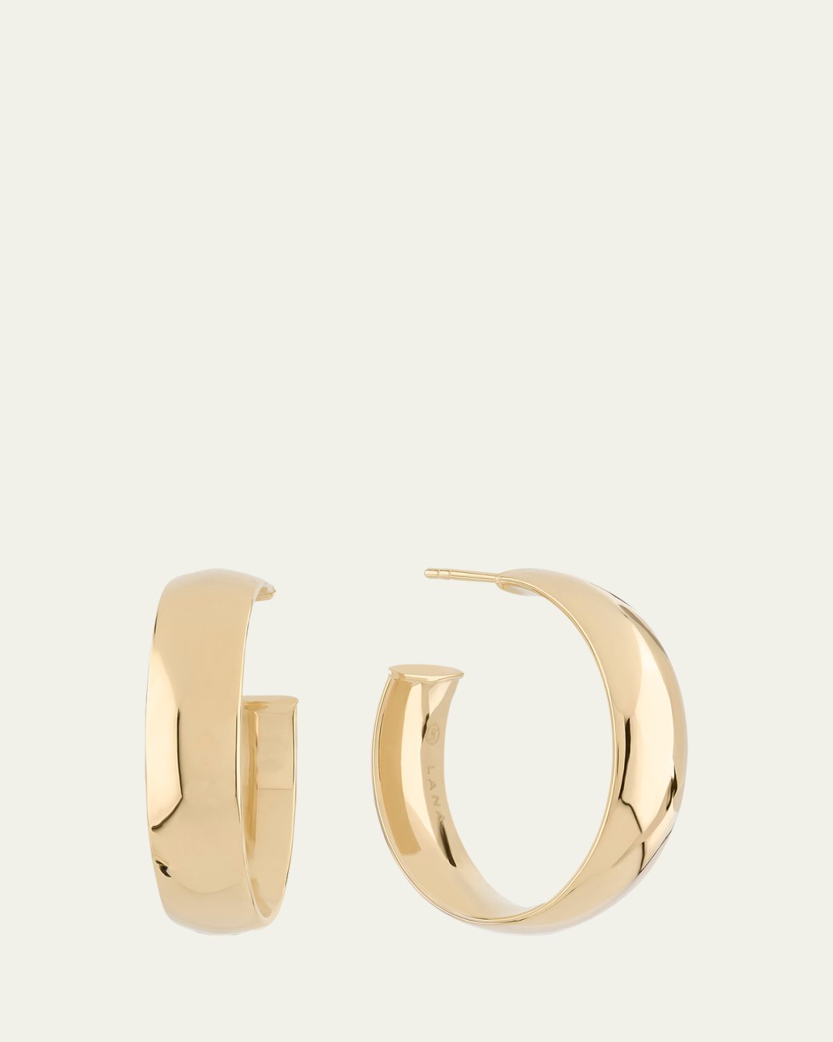 Lana 24mm Curved Hoop Earrings in 14K Yellow Gold | Thumbnail 4