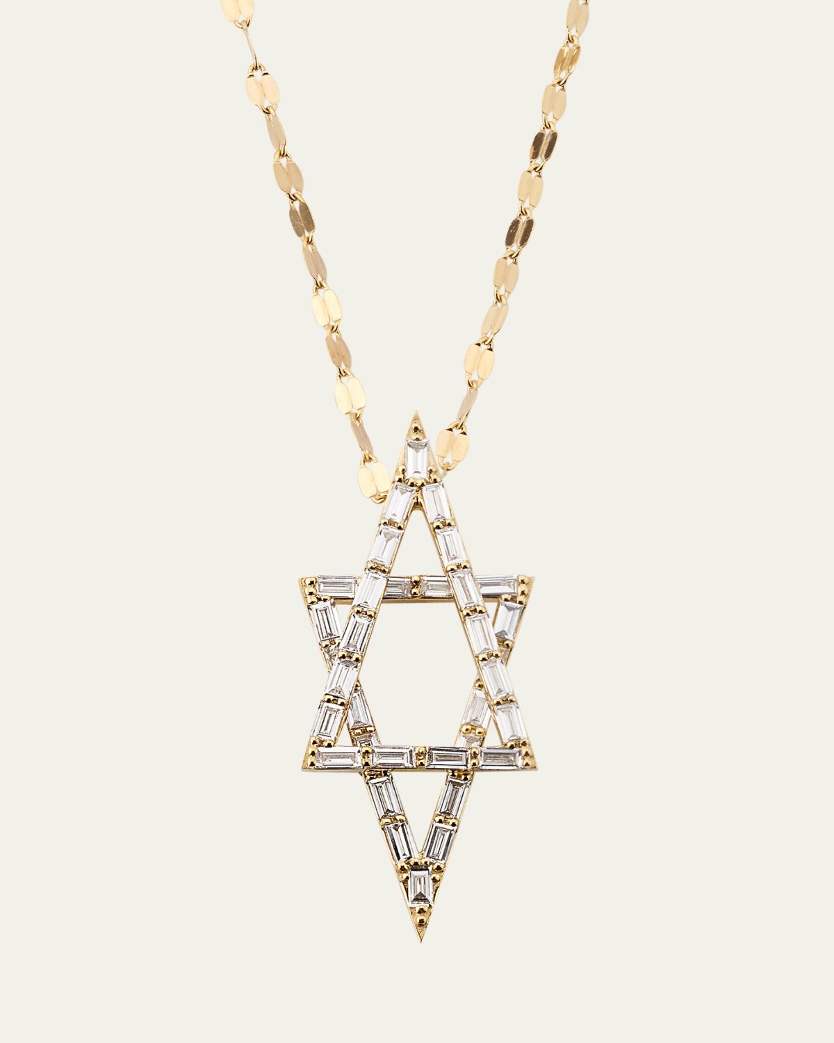 Lana 14K Gold Baguette Diamond Star of David Pendant Necklace