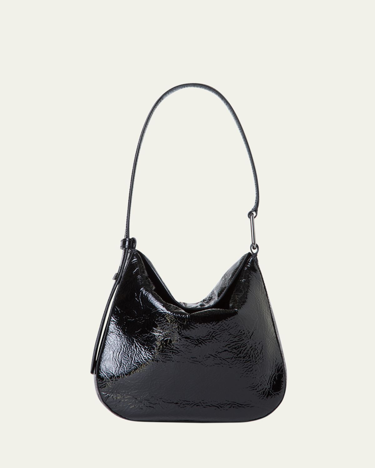 Akris Anna Lacquered Leather Small Hobo Bag