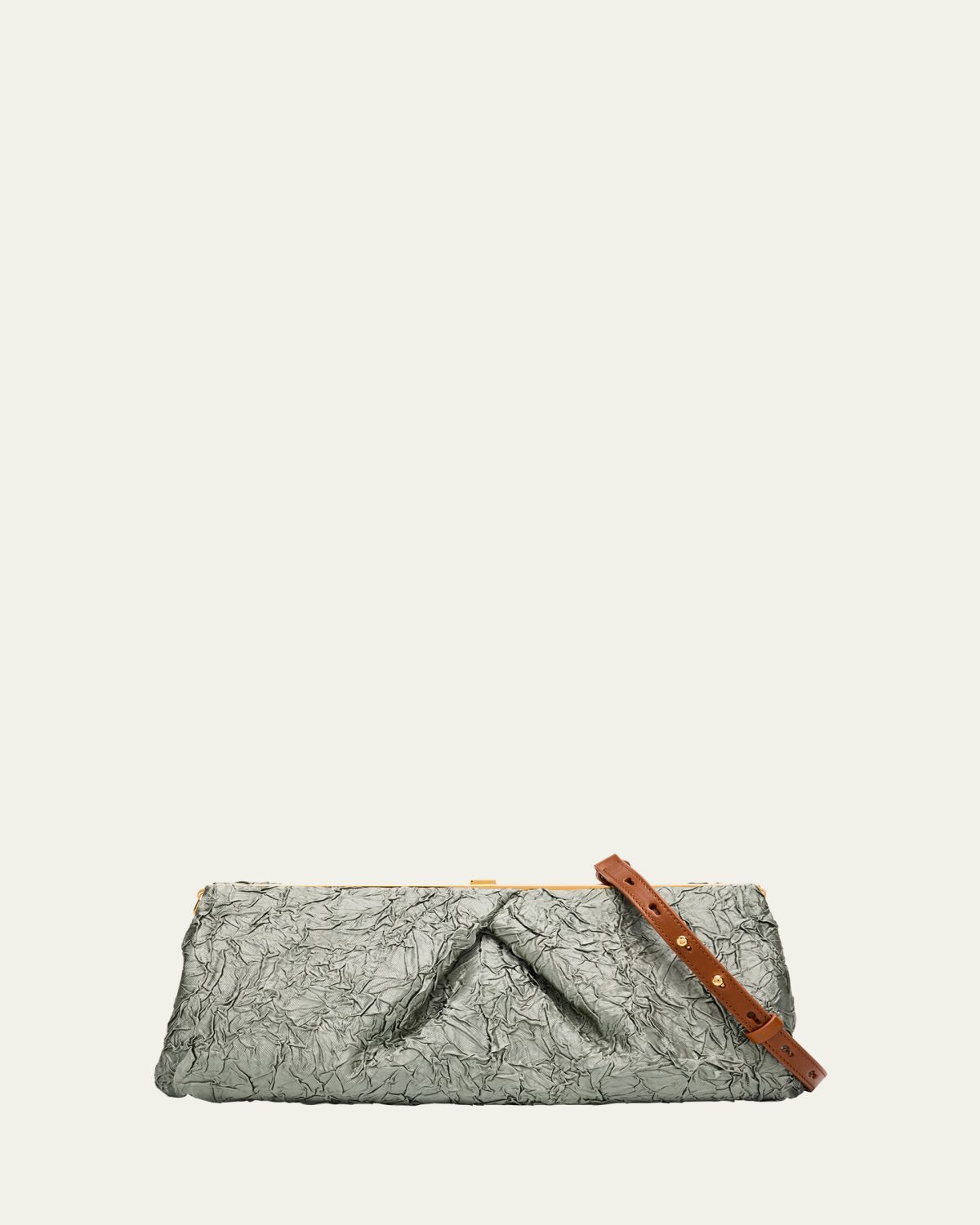 Dries Van Noten Pleated Crushed Viscose-Cotton Clutch Bag